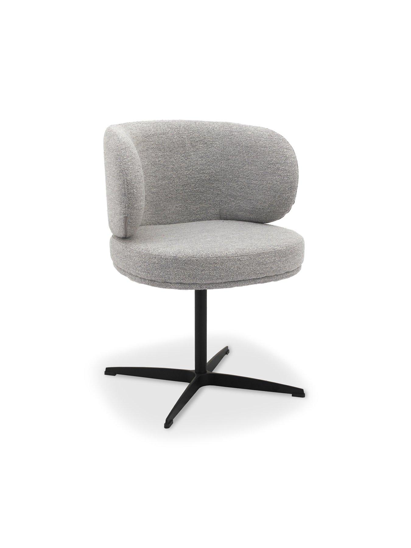 Image 3 of 6 of Bentley Designs Marcel Swivel Pair Of Dining Chairs - Grey
