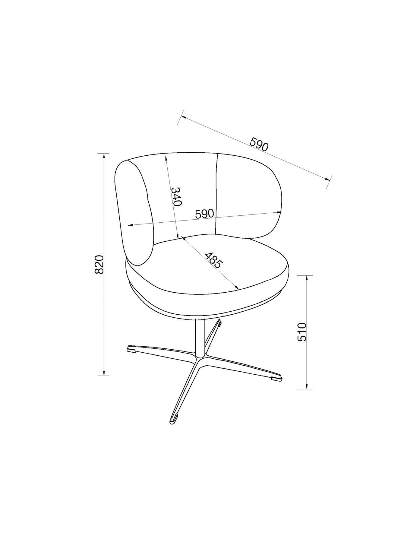 Image 6 of 6 of Bentley Designs Marcel Swivel Pair Of Dining Chairs - Light Grey Faux Leather