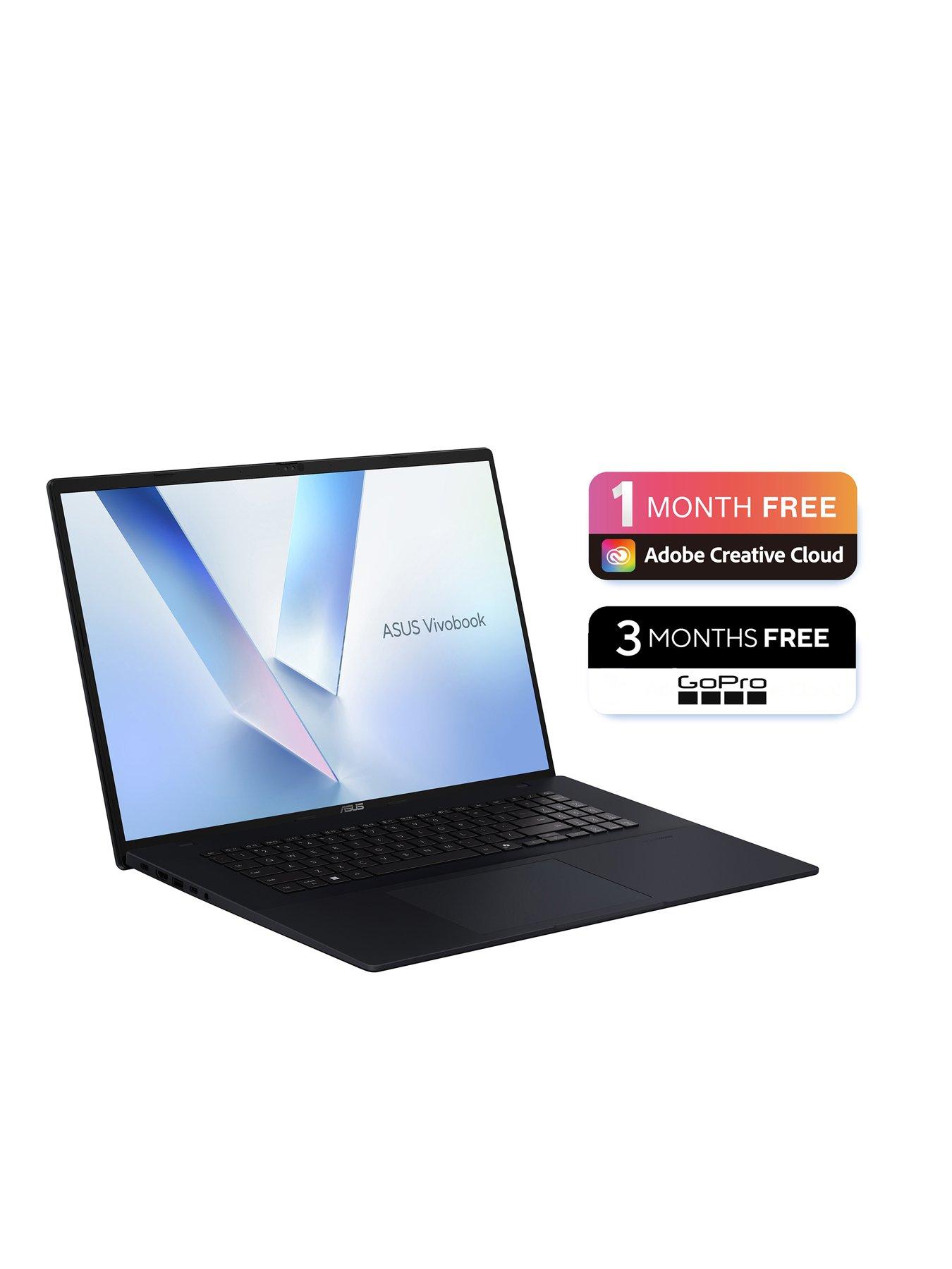 Image 2 of 7 of Asus Vivobook 18 Copilot+ PC 18in WUXGA 1920 x 1200 Laptop - AMD Ryzen AI 7 445 - 16GB RAM, 512GB SSD - Black