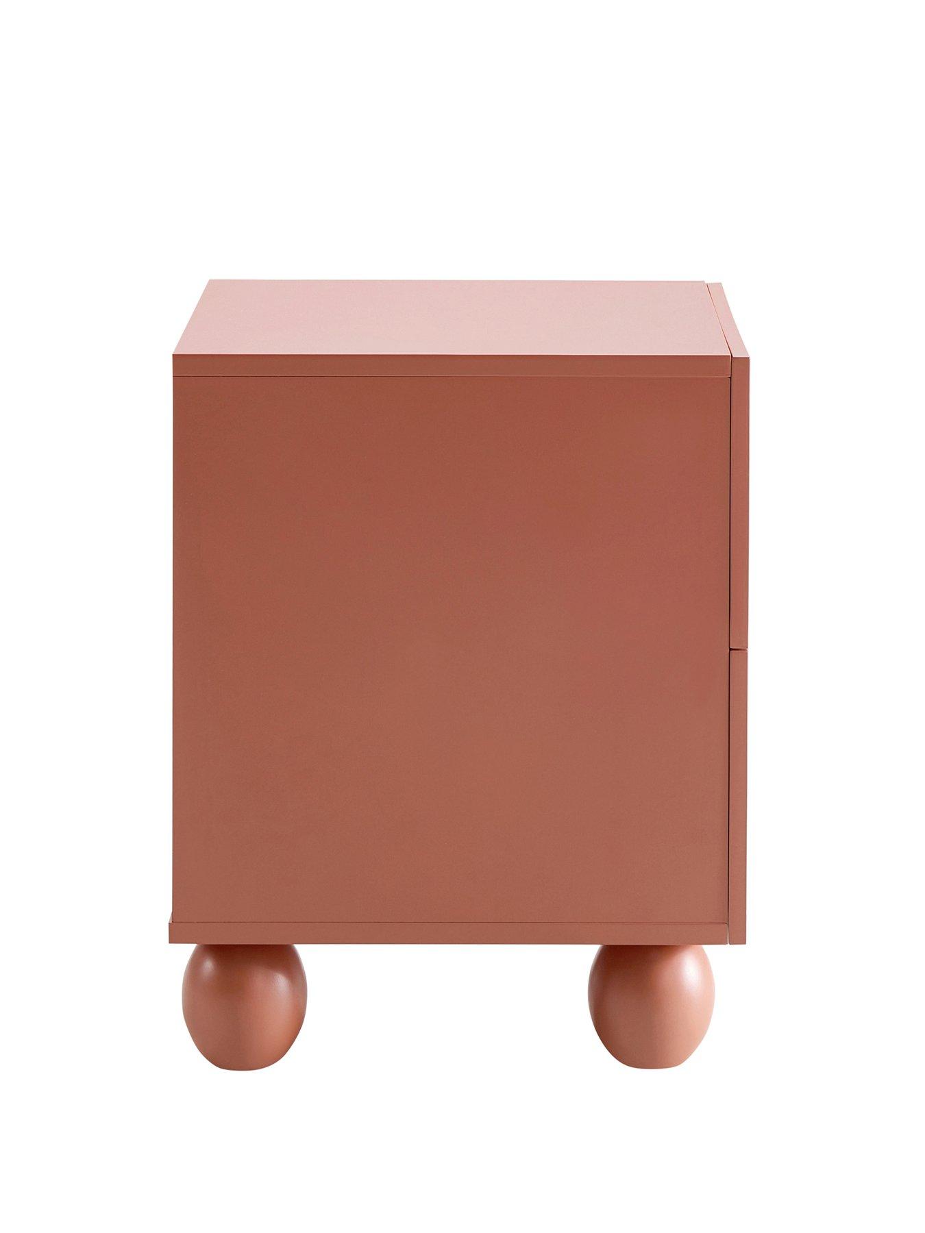 Image 6 of 7 of Dusk Rachel Arch Front 2 Drawer Bedside Table - Terracotta