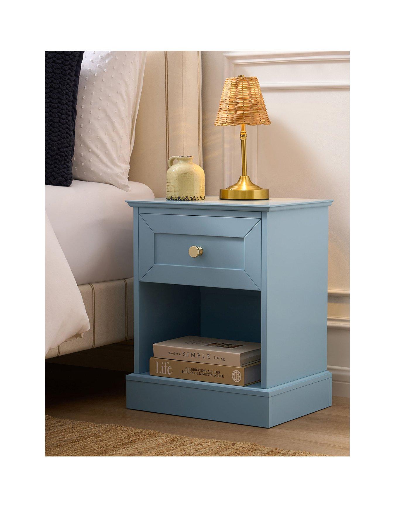 Image 2 of 7 of Dusk Ruby 1 Drawer Nighstand - Sky Blue