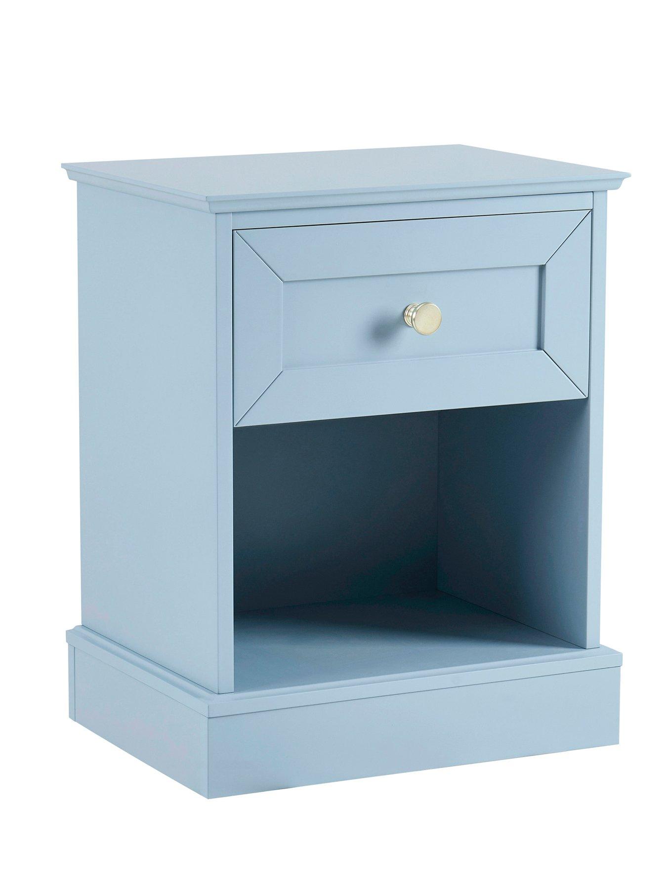 Image 4 of 7 of Dusk Ruby 1 Drawer Nighstand - Sky Blue