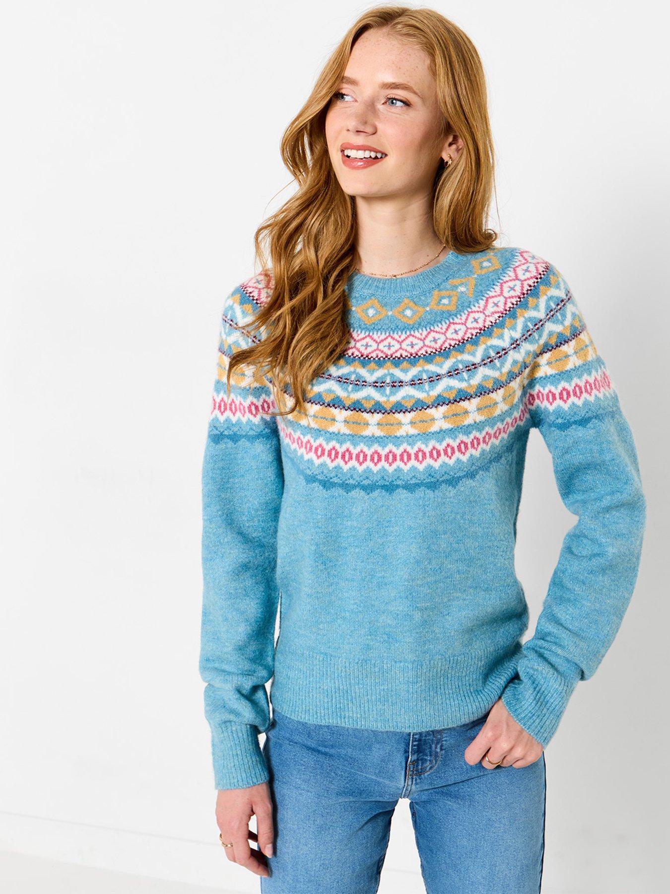 Image 2 of 7 of Joe Browns Womens Fairisle Matching Snood Soft Stretch Jumper - Blue