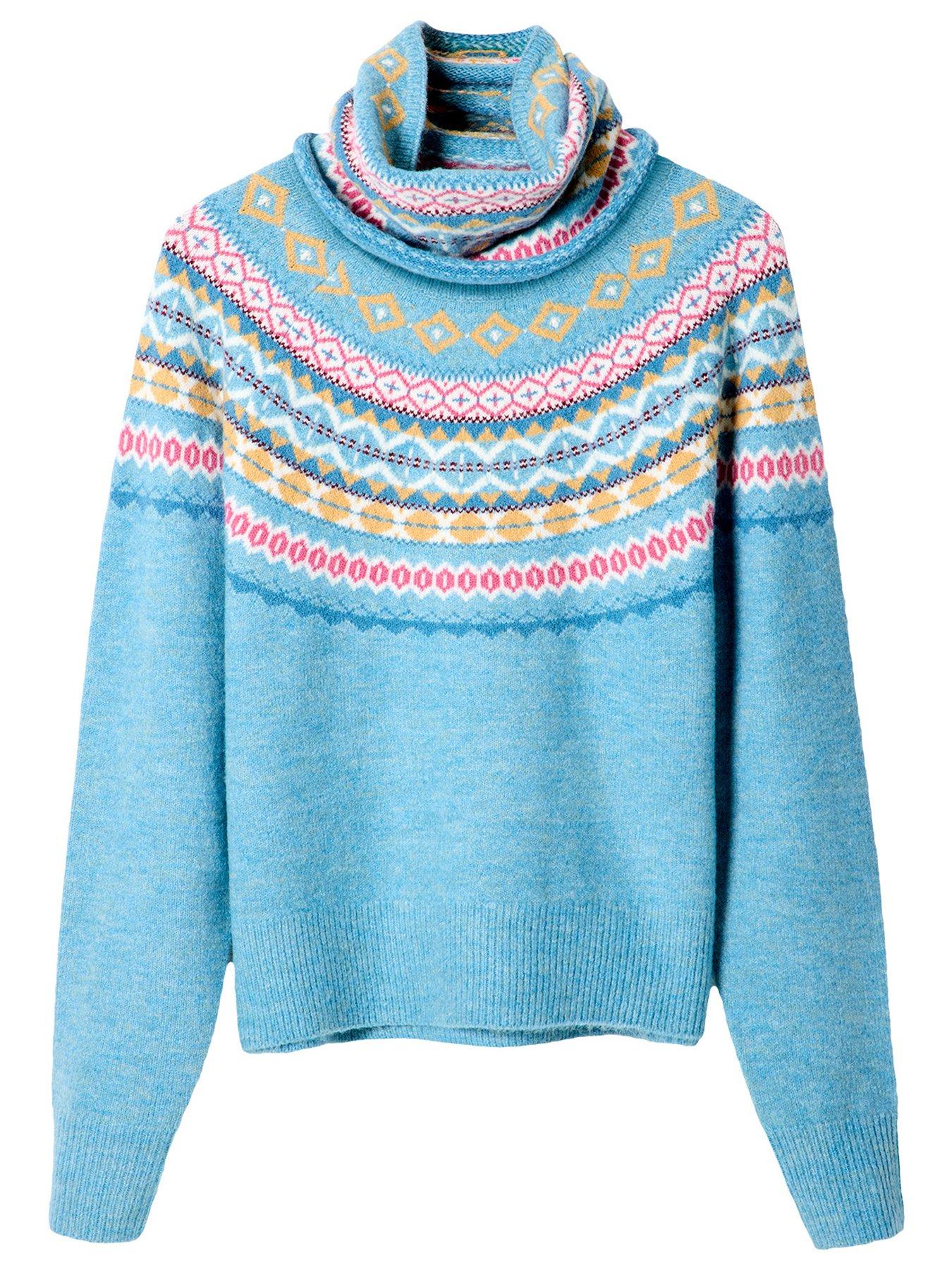 Image 6 of 7 of Joe Browns Womens Fairisle Matching Snood Soft Stretch Jumper - Blue