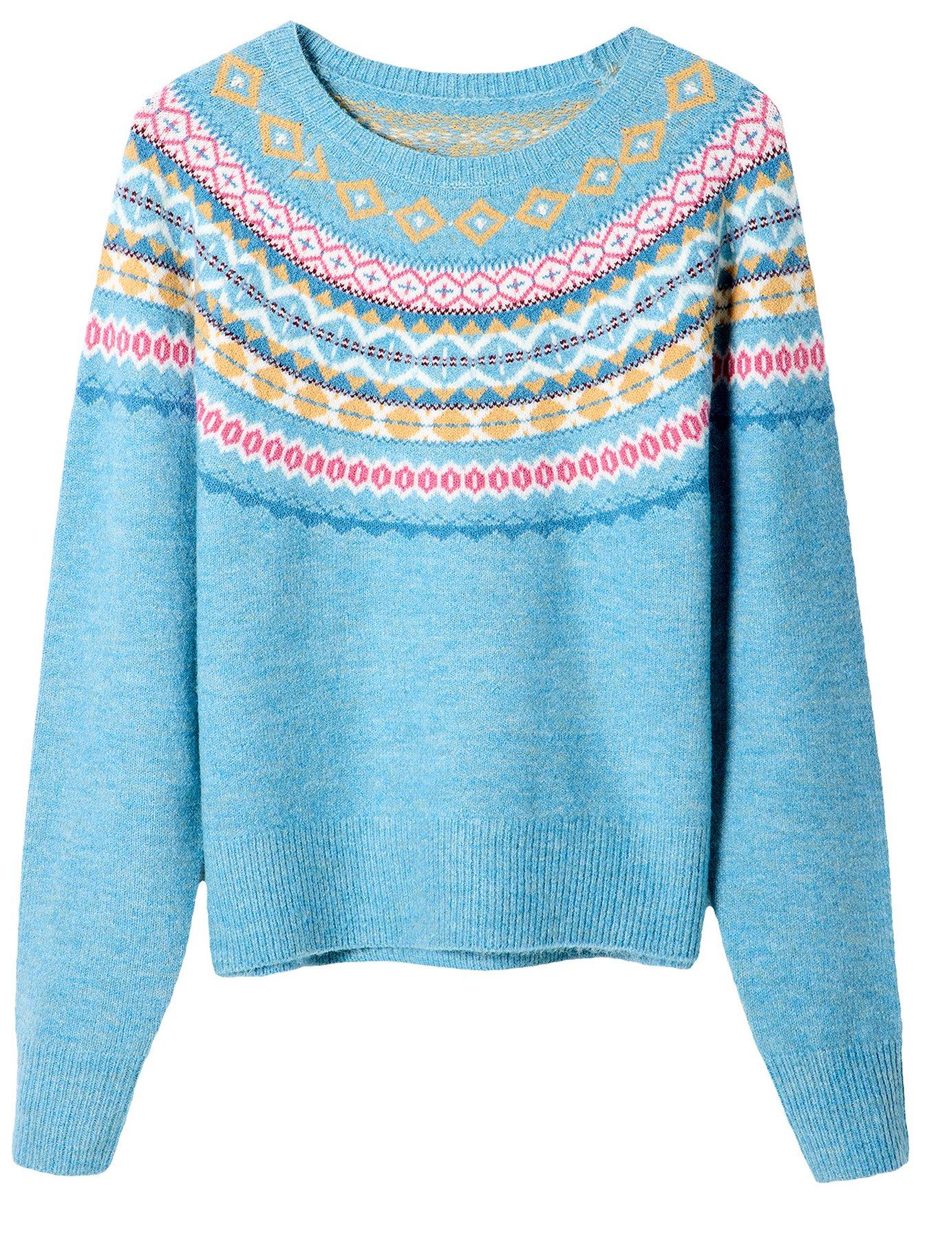 Image 7 of 7 of Joe Browns Womens Fairisle Matching Snood Soft Stretch Jumper - Blue