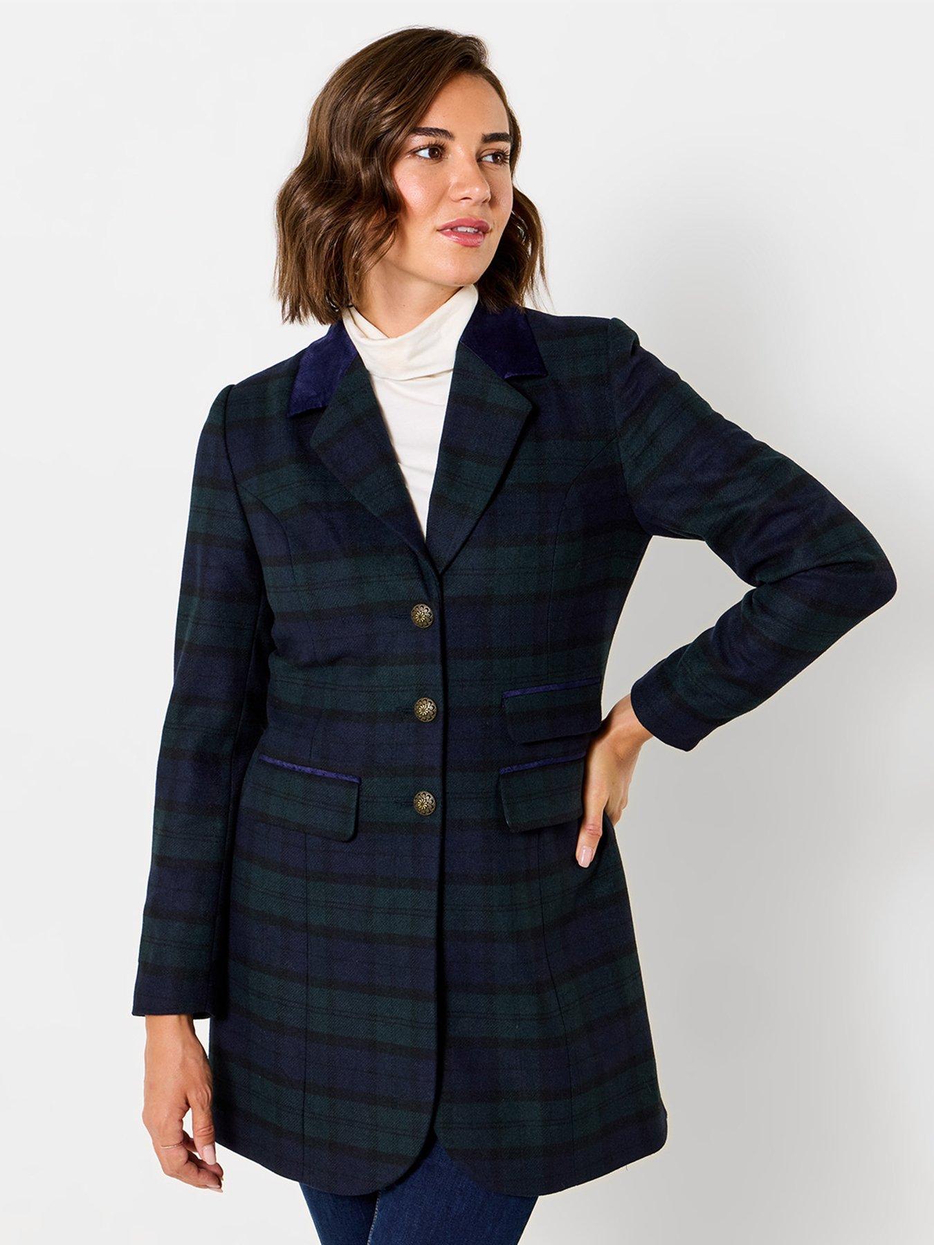 Image 2 of 7 of Joe Browns Womens So Sophisticated Longline Checked Tailored Jacket - Navy