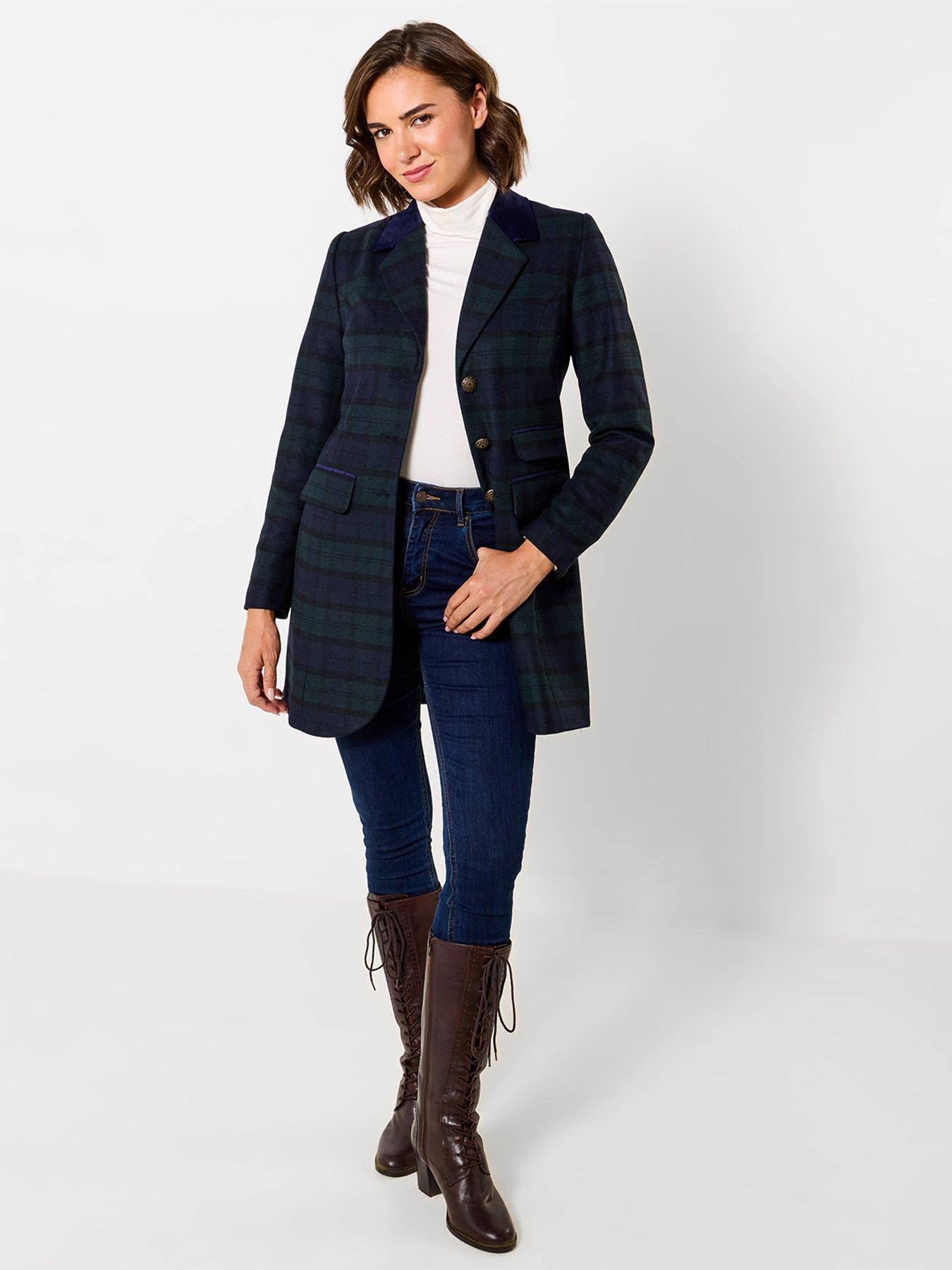 Image 4 of 7 of Joe Browns Womens So Sophisticated Longline Checked Tailored Jacket - Navy