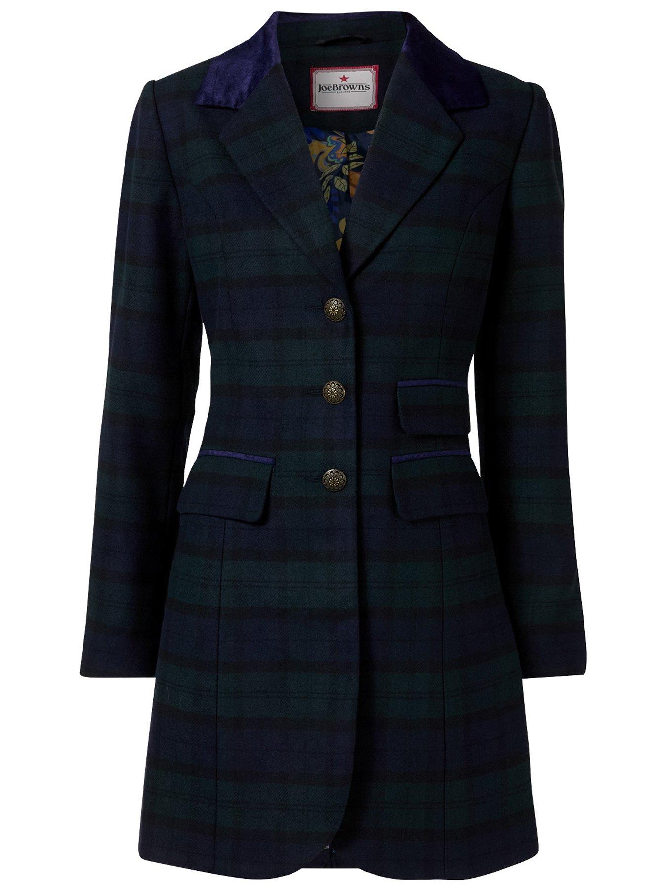 Image 7 of 7 of Joe Browns Womens So Sophisticated Longline Checked Tailored Jacket - Navy