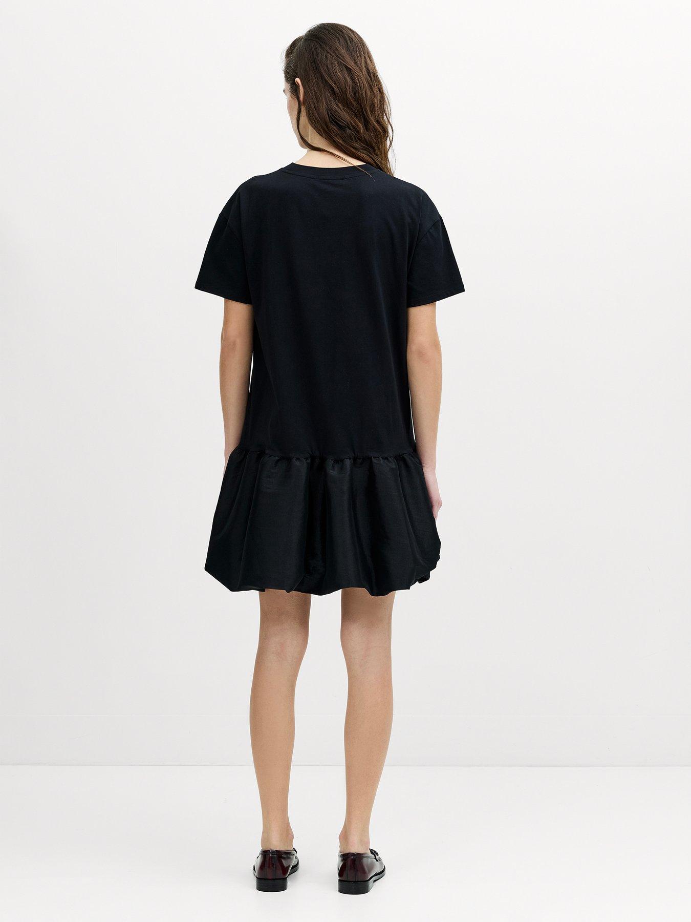 Image 2 of 5 of French Connection Cotton Crew Neck Poplin Bubble Mini Dress