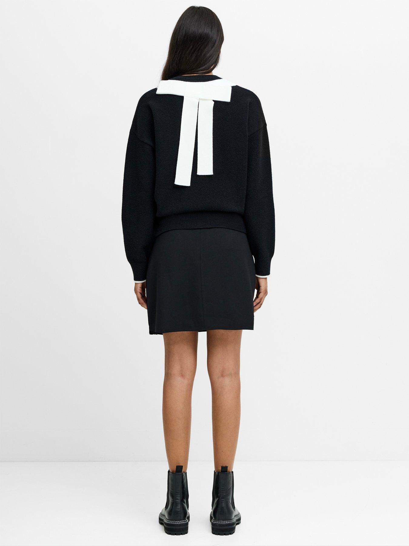Image 3 of 4 of French Connection Crew Neck Bow Knit Jumper