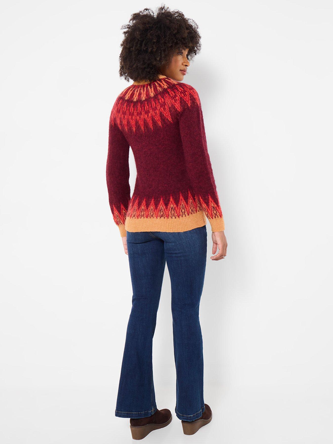 Image 2 of 5 of Joe Browns Womens Feeling Fiery Fairisle Yoke Cosy Jumper - Red