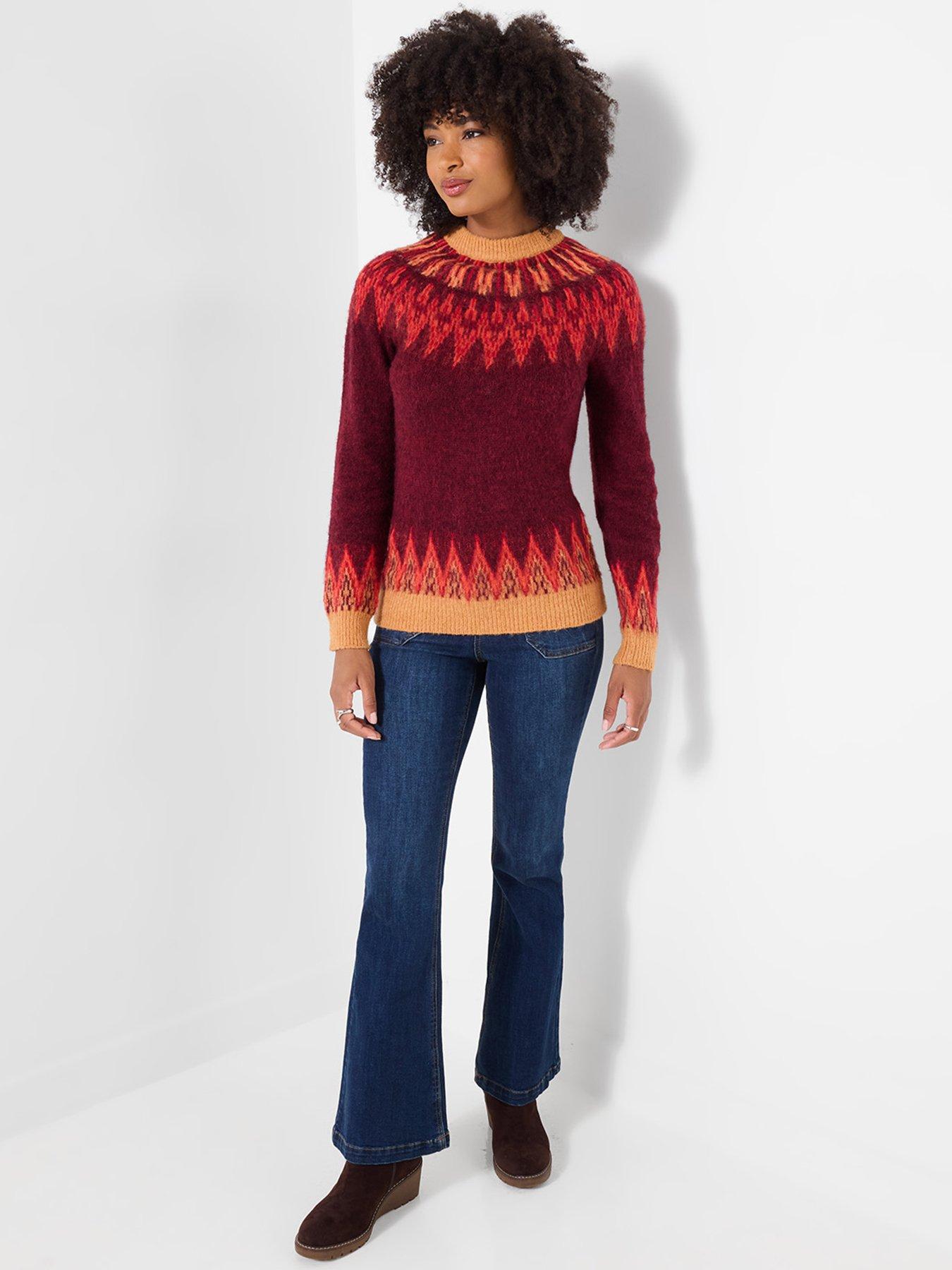 Image 3 of 5 of Joe Browns Womens Feeling Fiery Fairisle Yoke Cosy Jumper - Red