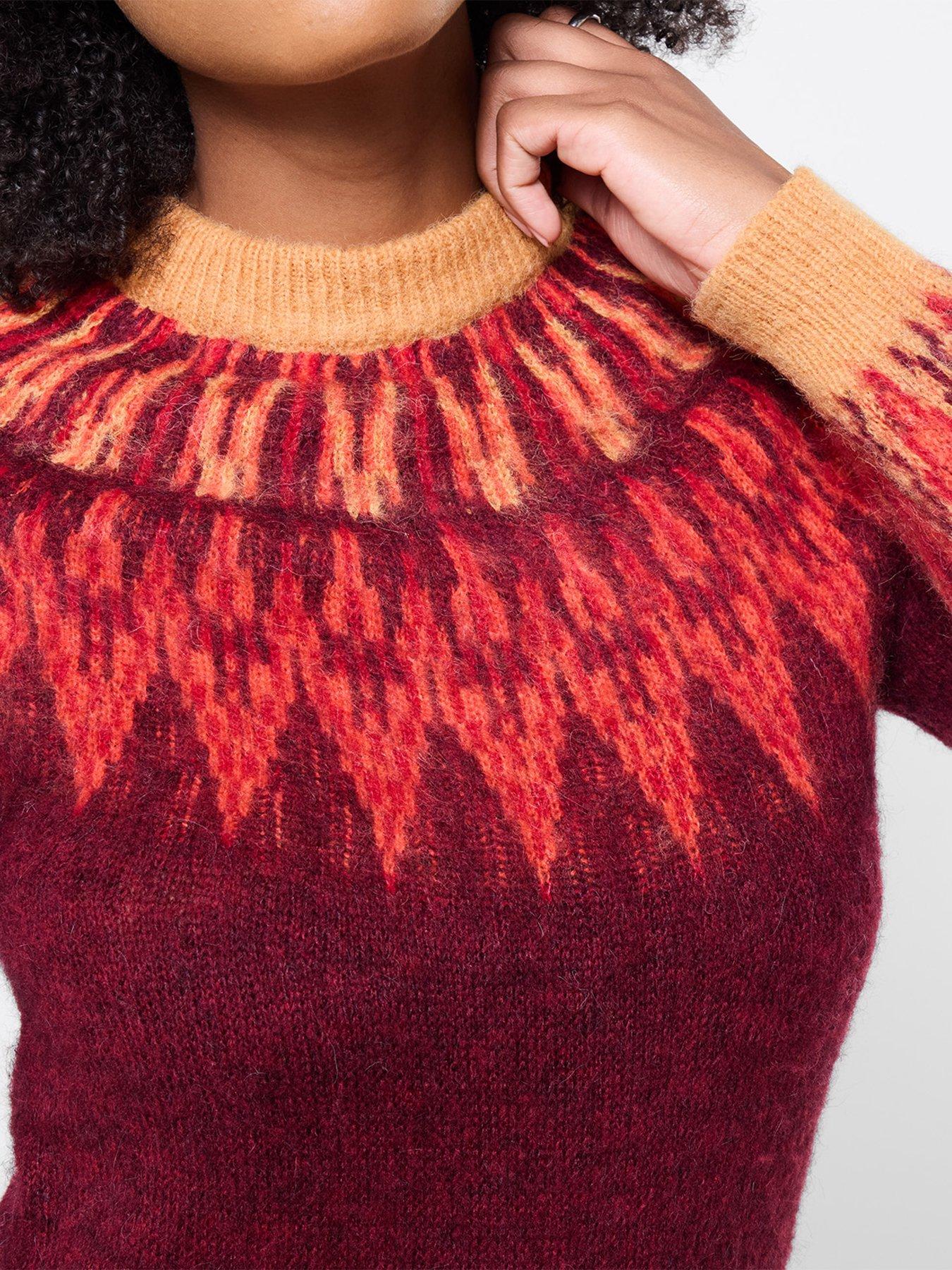 Image 4 of 5 of Joe Browns Womens Feeling Fiery Fairisle Yoke Cosy Jumper - Red