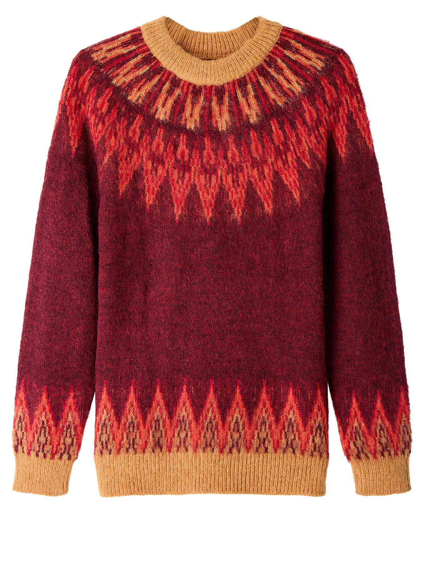 Image 5 of 5 of Joe Browns Womens Feeling Fiery Fairisle Yoke Cosy Jumper - Red