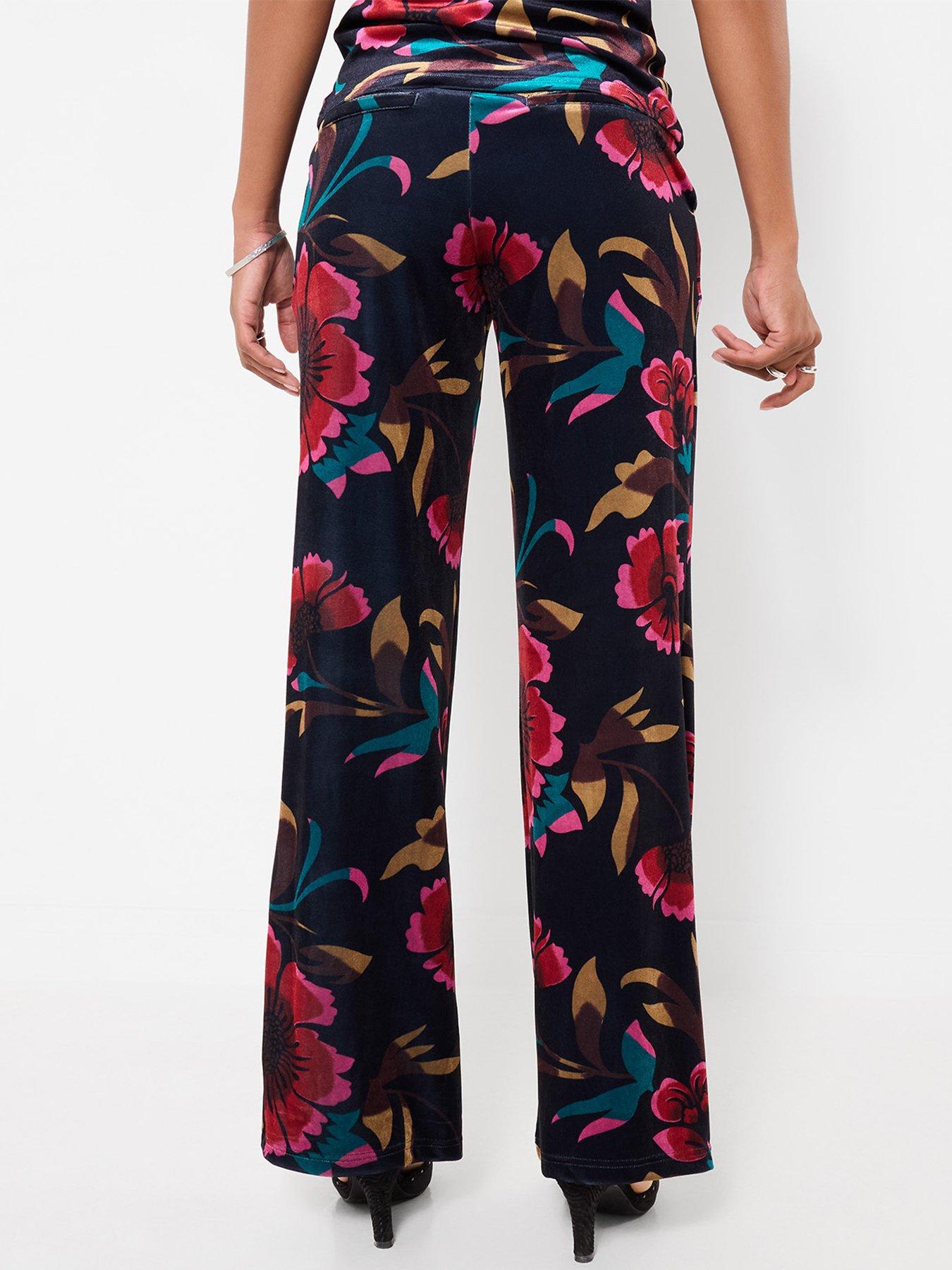 Image 2 of 5 of Joe Browns Wide Leg Velvet Floral Printed Trousers