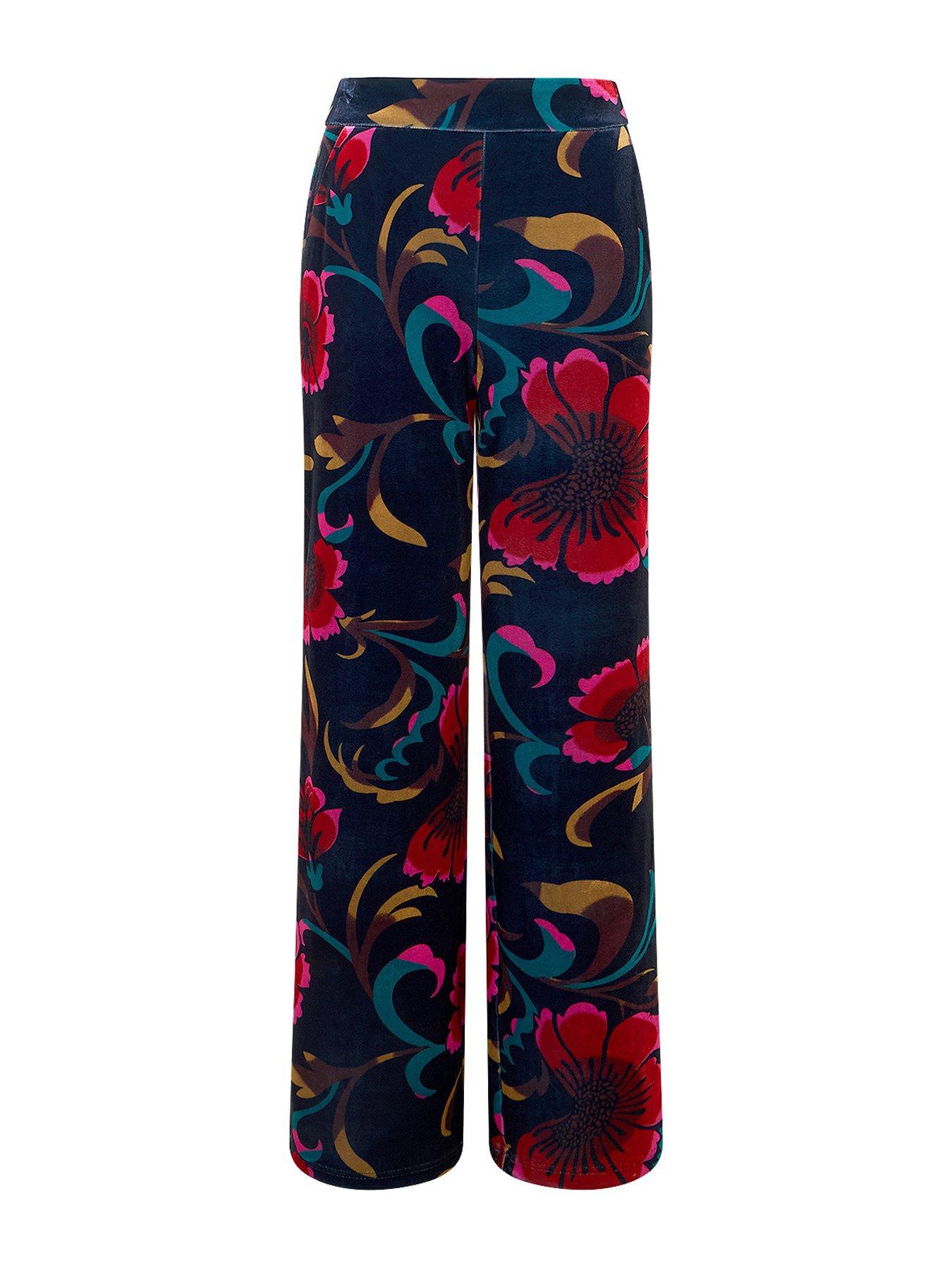 Image 5 of 5 of Joe Browns Wide Leg Velvet Floral Printed Trousers