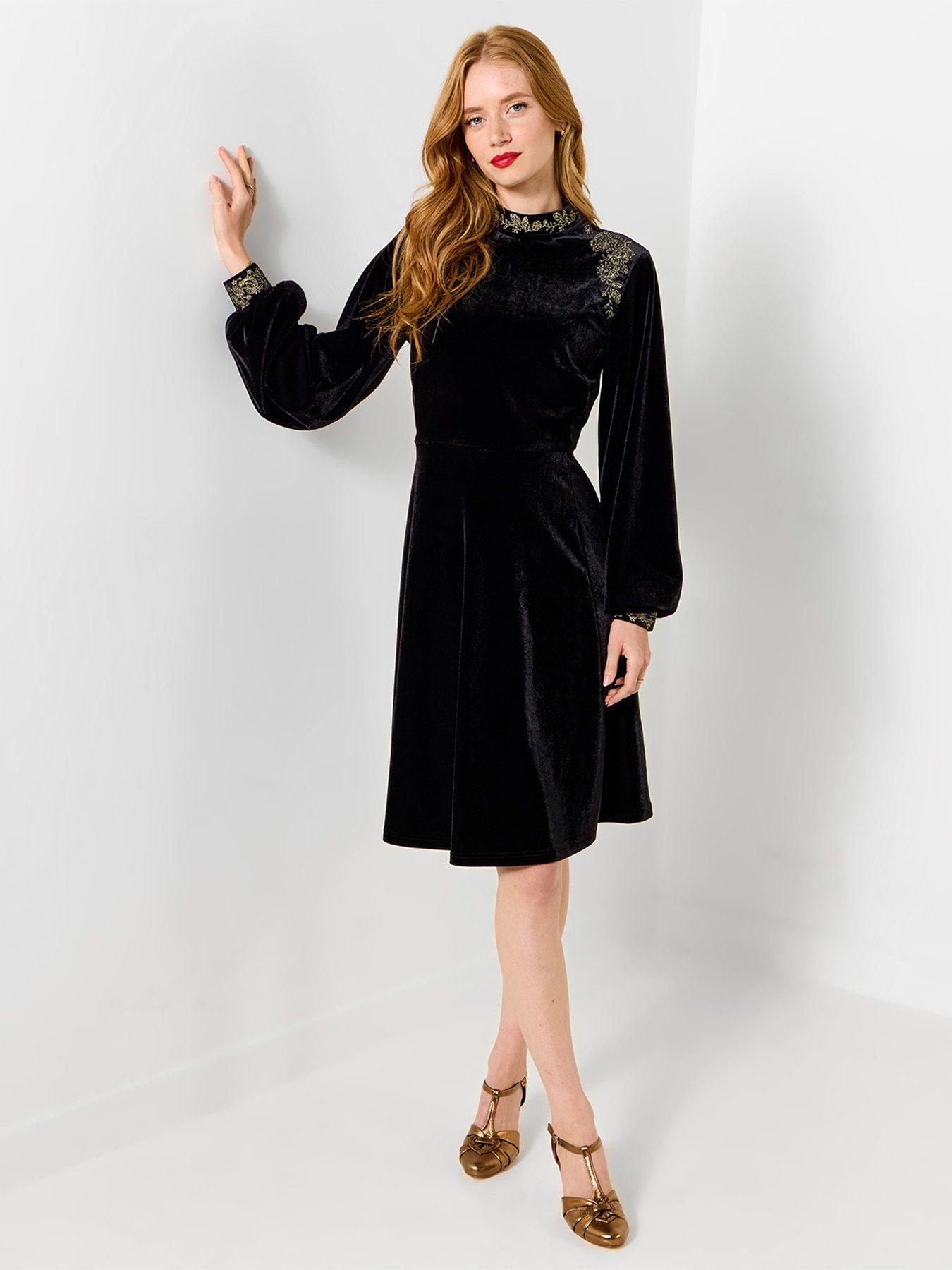 Image 1 of 7 of Joe Browns Boutique Embroidered Velour Dress