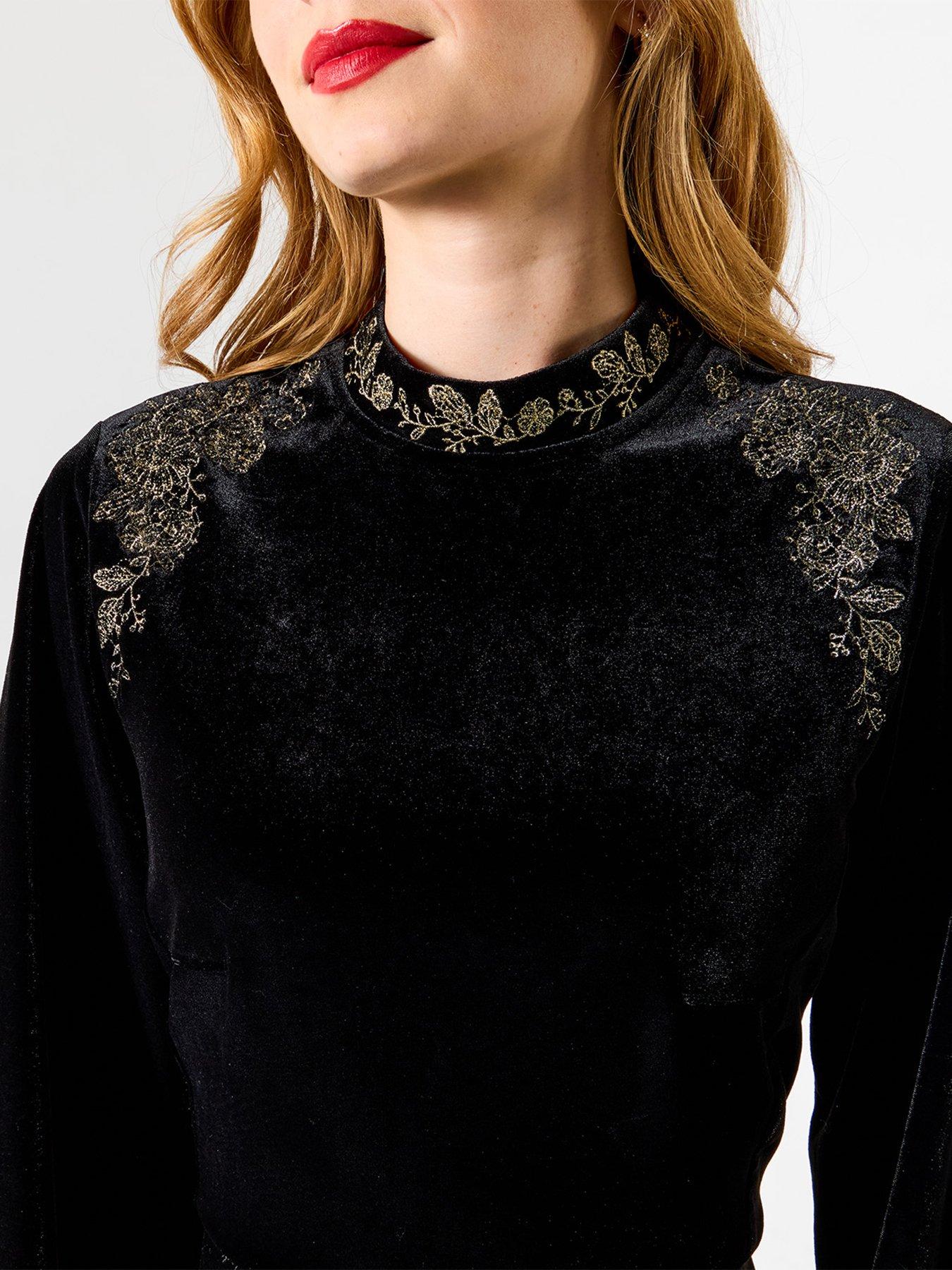Image 4 of 7 of Joe Browns Boutique Embroidered Velour Dress