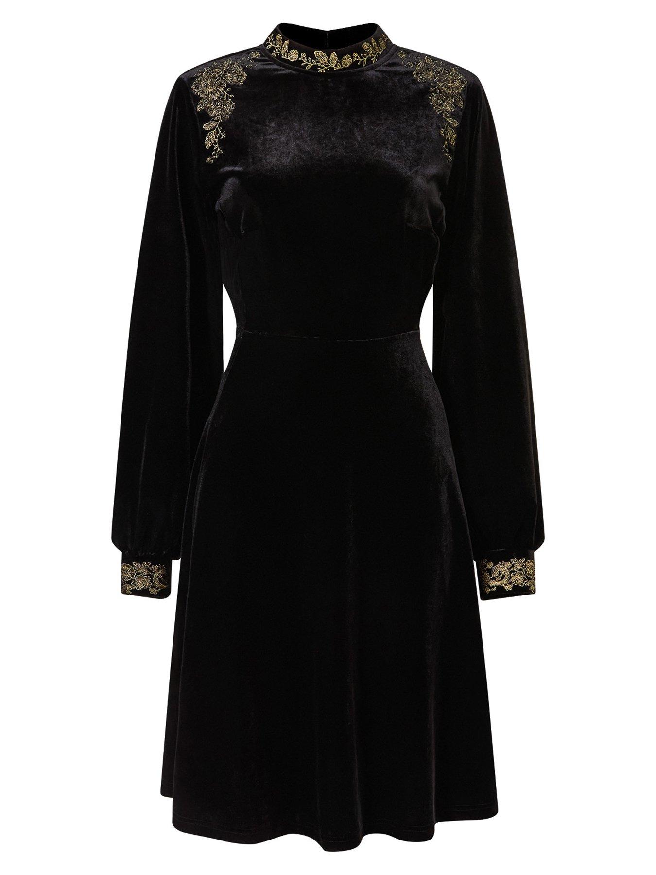 Image 7 of 7 of Joe Browns Boutique Embroidered Velour Dress