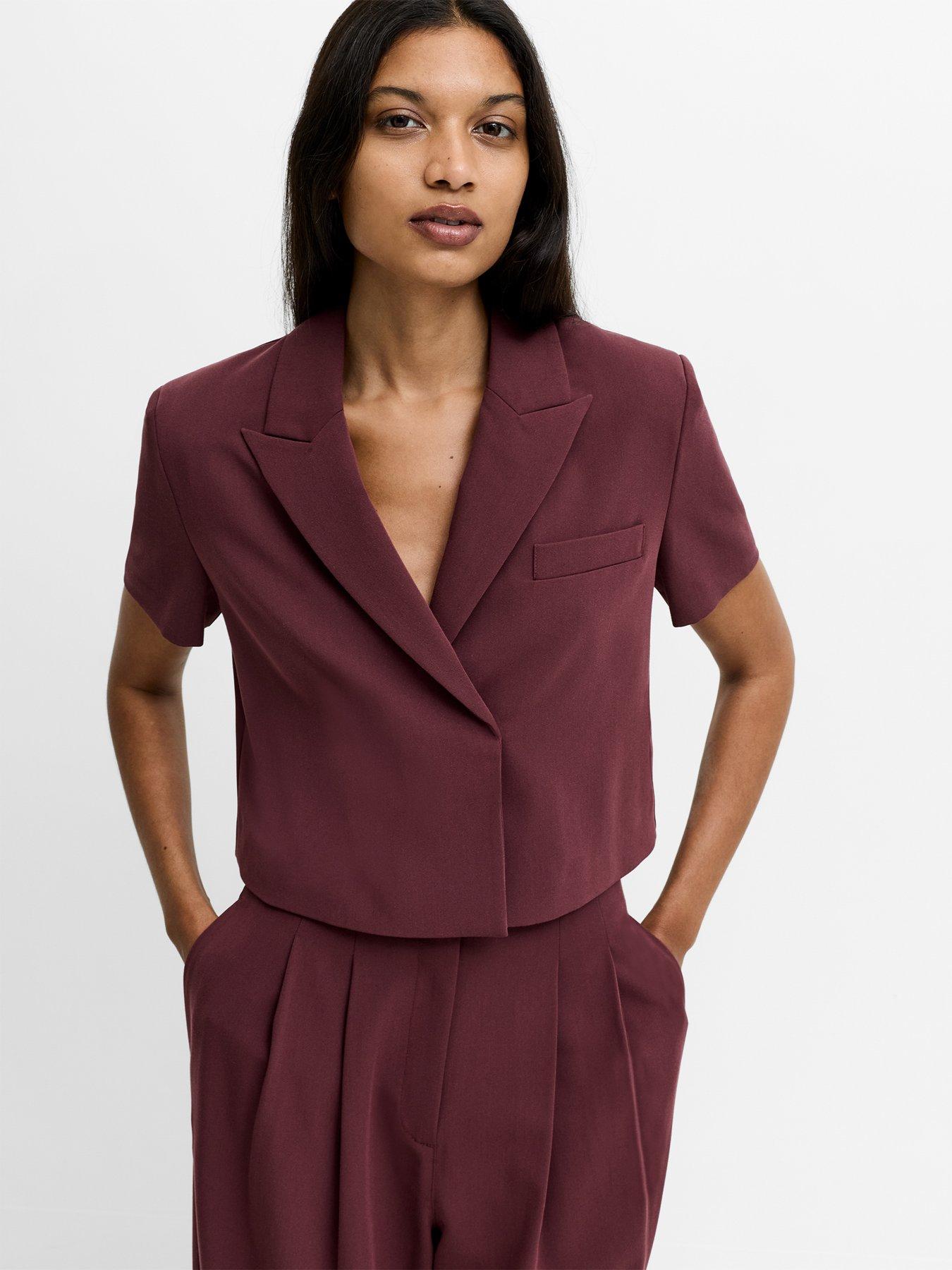 Image 1 of 5 of French Connection Short Sleeve Tailored Cropped Waistcoat