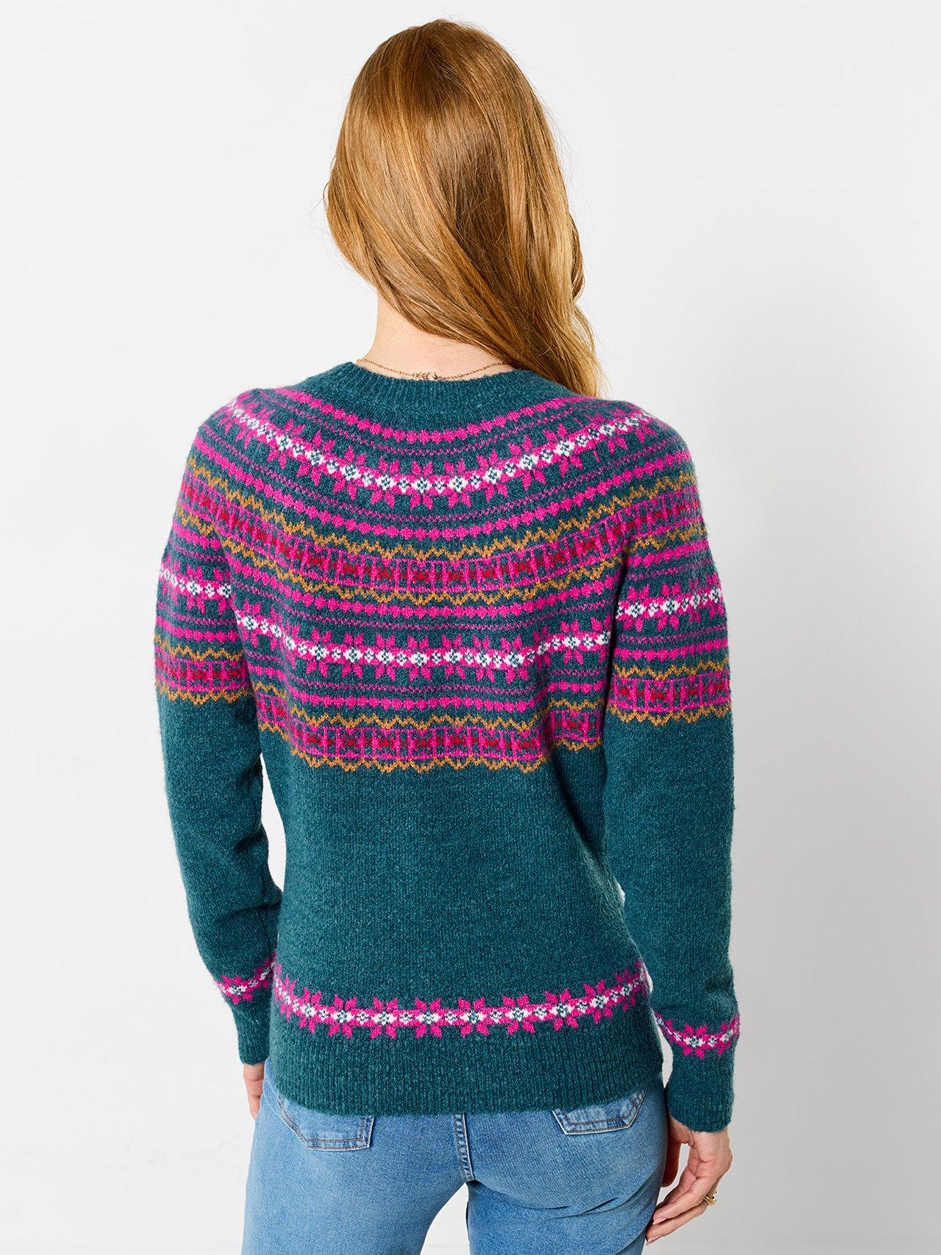 Image 2 of 5 of Joe Browns Womens Winter Walks Fairisle Knit Crew Neck Jumper - Green