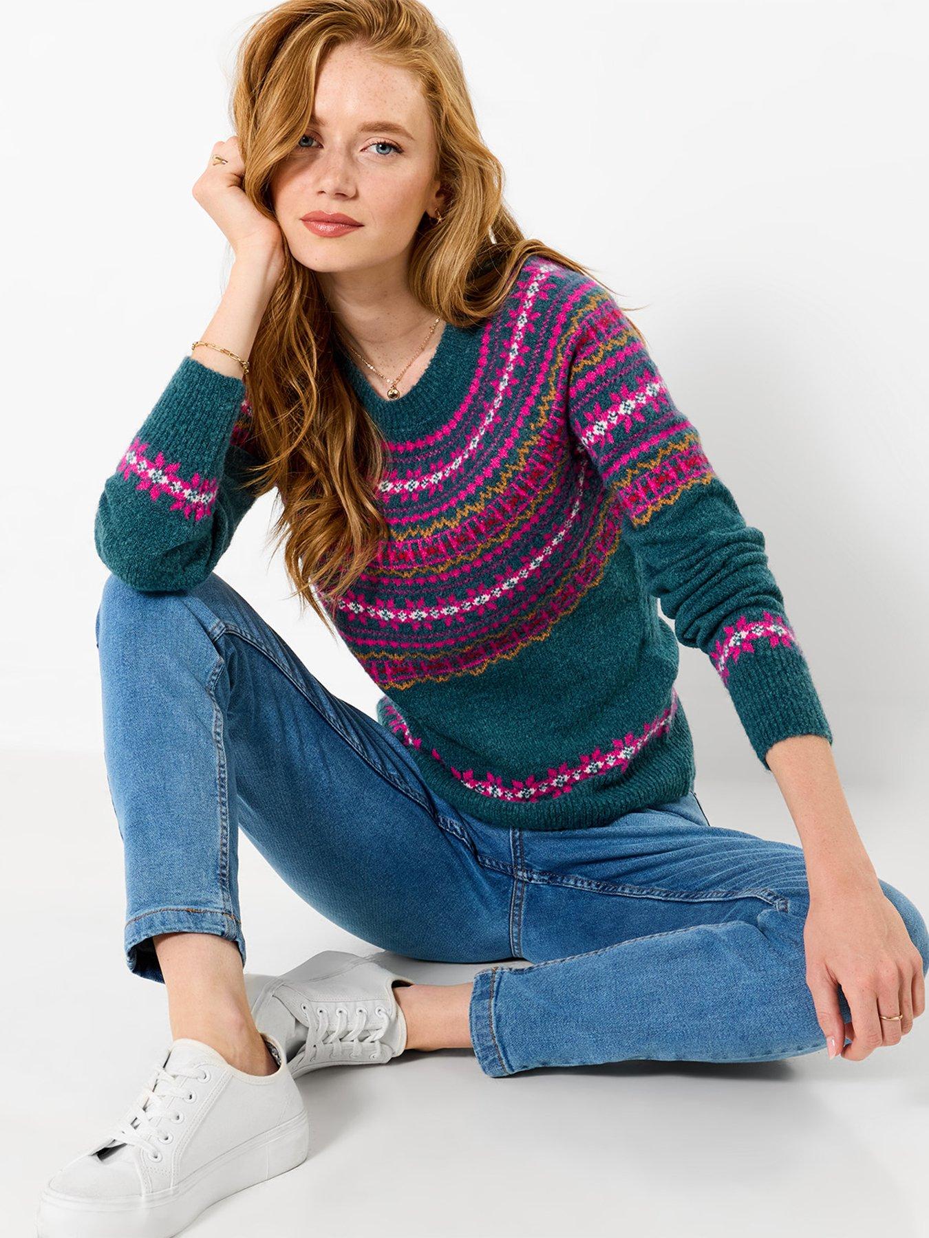 Image 3 of 5 of Joe Browns Womens Winter Walks Fairisle Knit Crew Neck Jumper - Green