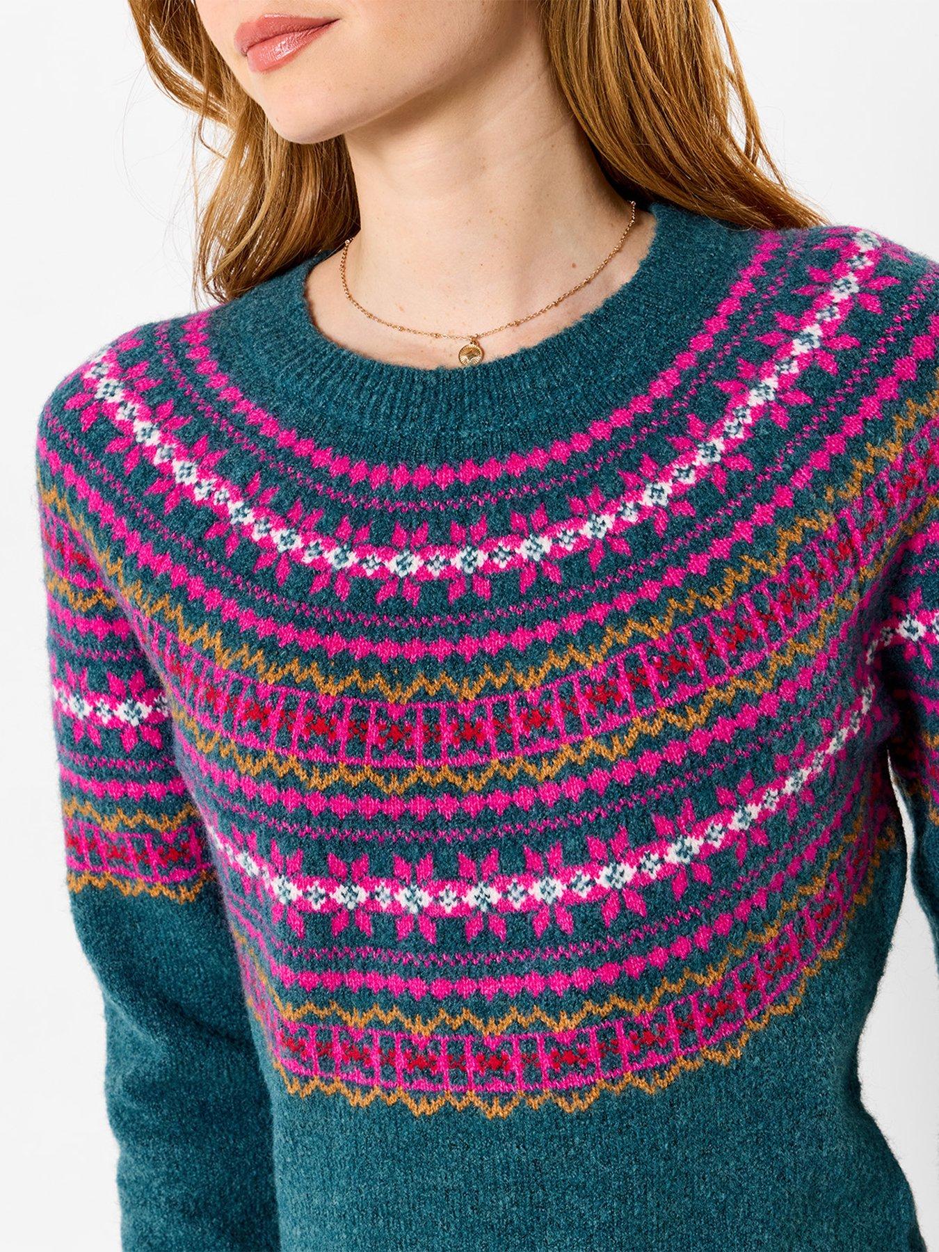 Image 4 of 5 of Joe Browns Womens Winter Walks Fairisle Knit Crew Neck Jumper - Green