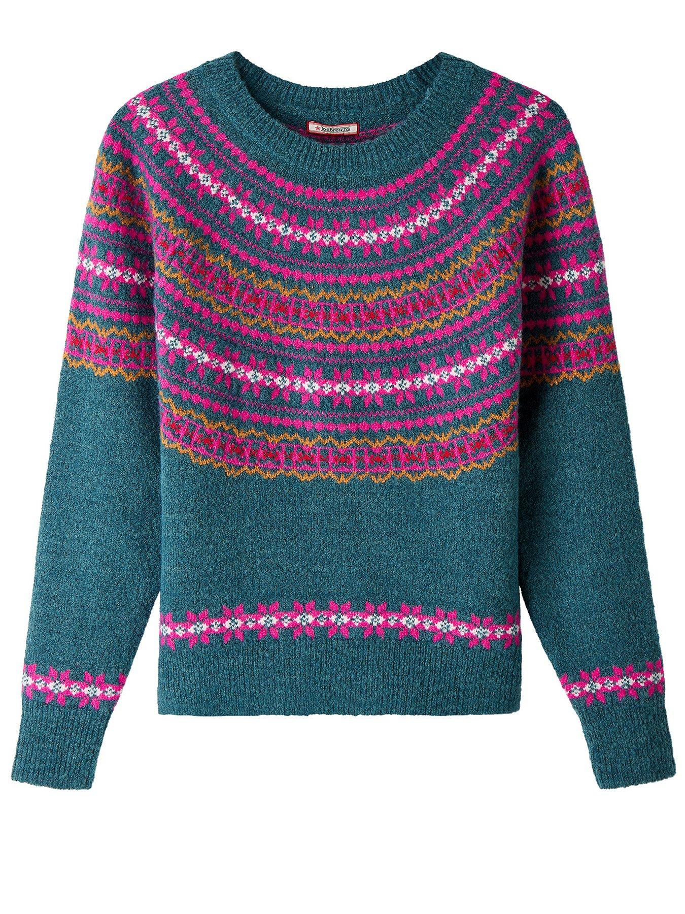 Image 5 of 5 of Joe Browns Womens Winter Walks Fairisle Knit Crew Neck Jumper - Green
