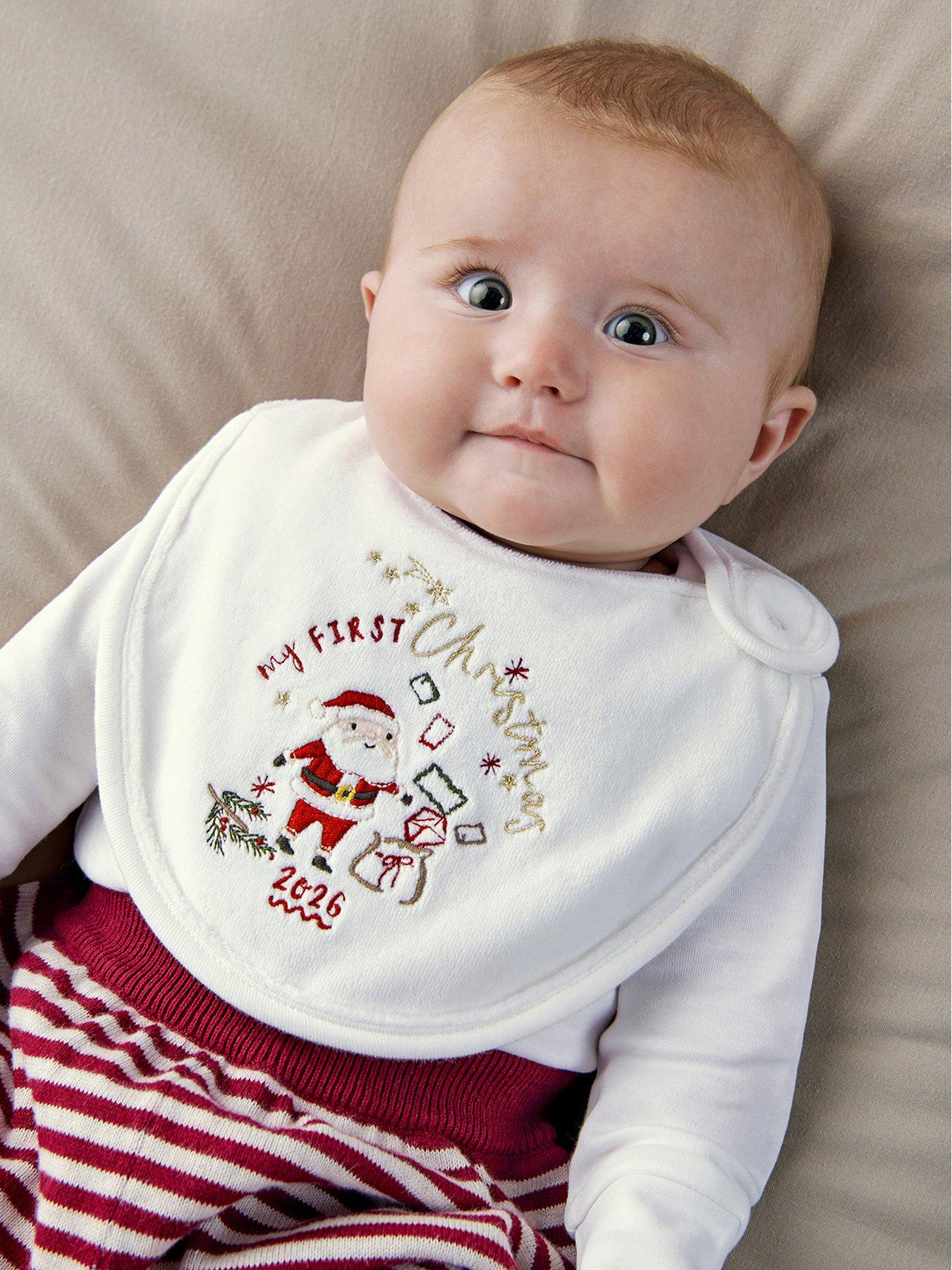 Image 2 of 4 of Mamas & Papas Unisex My First Christmas 2026 Bib - White