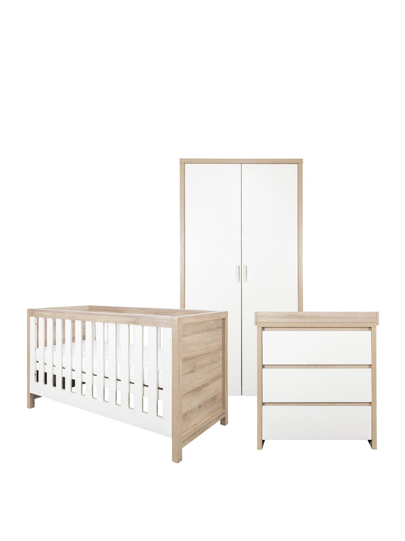 Image 2 of 7 of Tutti Bambini Modena 3 Piece Room Set - White/Oak