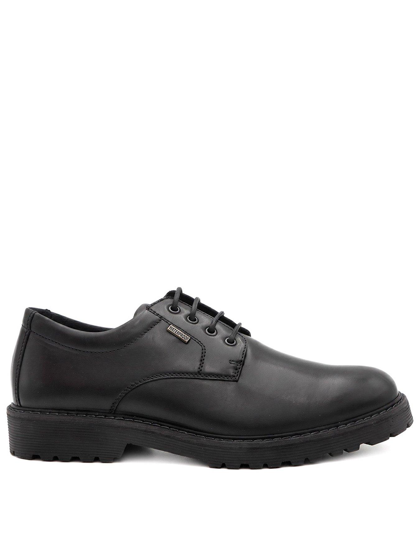 Image 1 of 6 of Jones Bootmaker Mens Halewood Leather Lace-Up Chunky Sole Shoes - Black