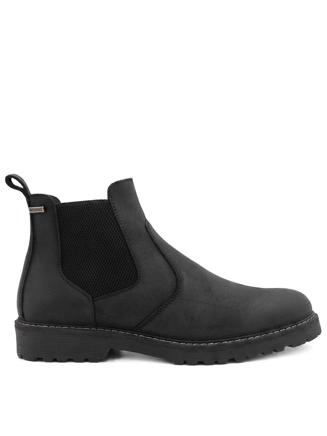 Image 1 of 6 of Jones Bootmaker Mens Hartlepool Leather Pull-On Chelsea Boots - Black