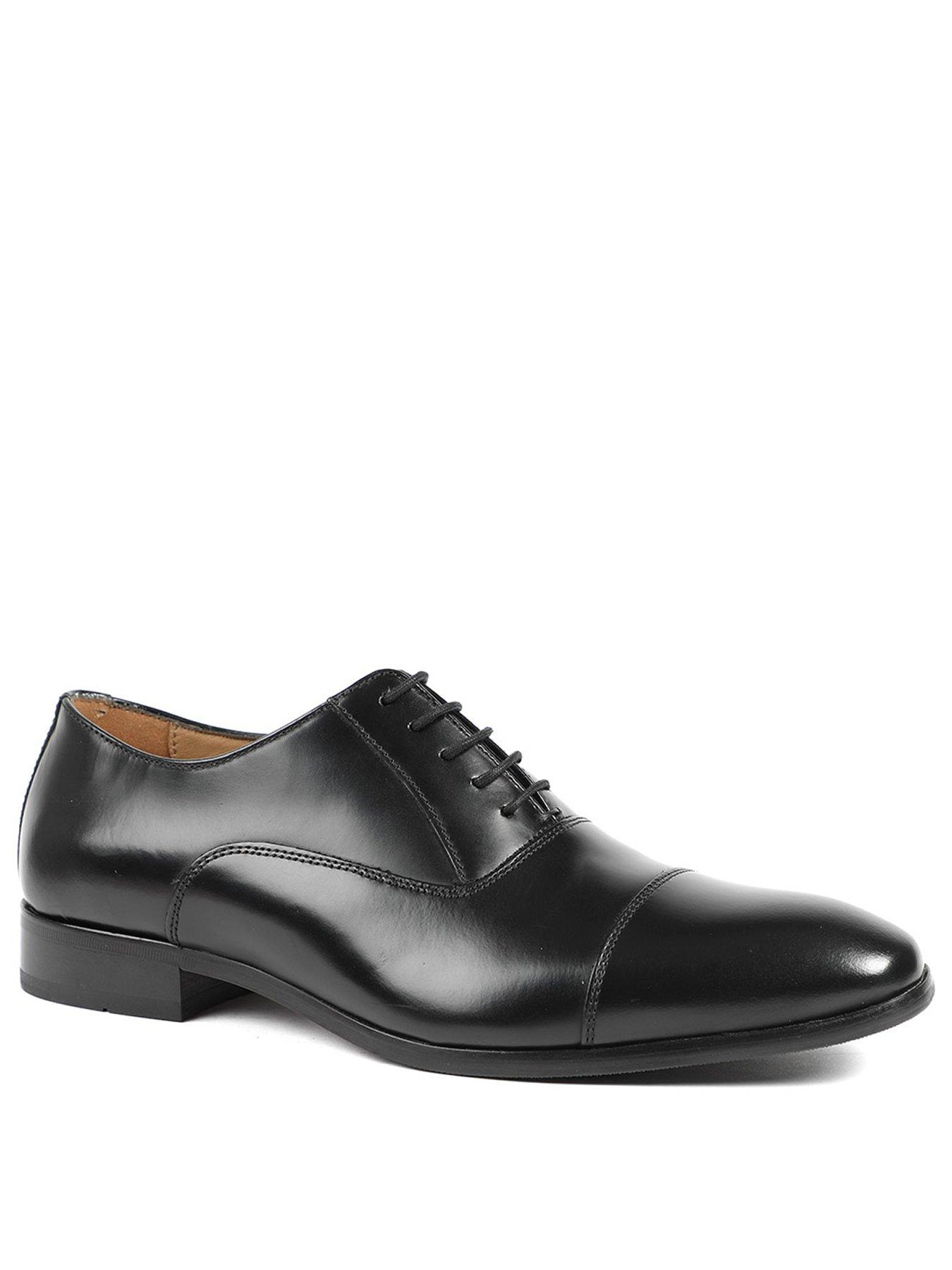 Image 2 of 5 of Jones Bootmaker Mens Marvin Leather Cap-Toe Lace-Up Shoes - Black