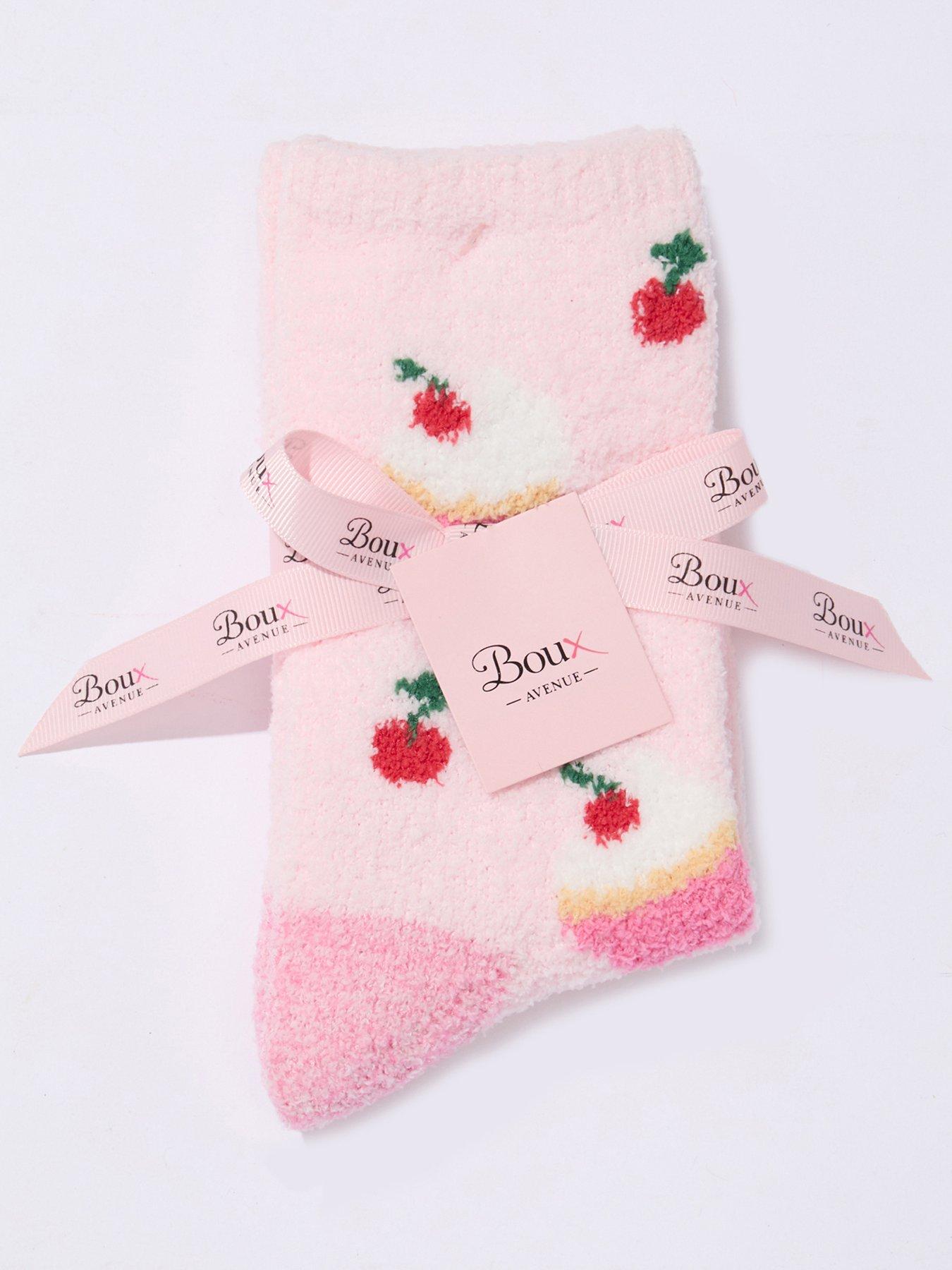 Image 6 of 6 of Boux Avenue Womens Cupcake Cosy Fluffy Ankle Socks - Pink Mix