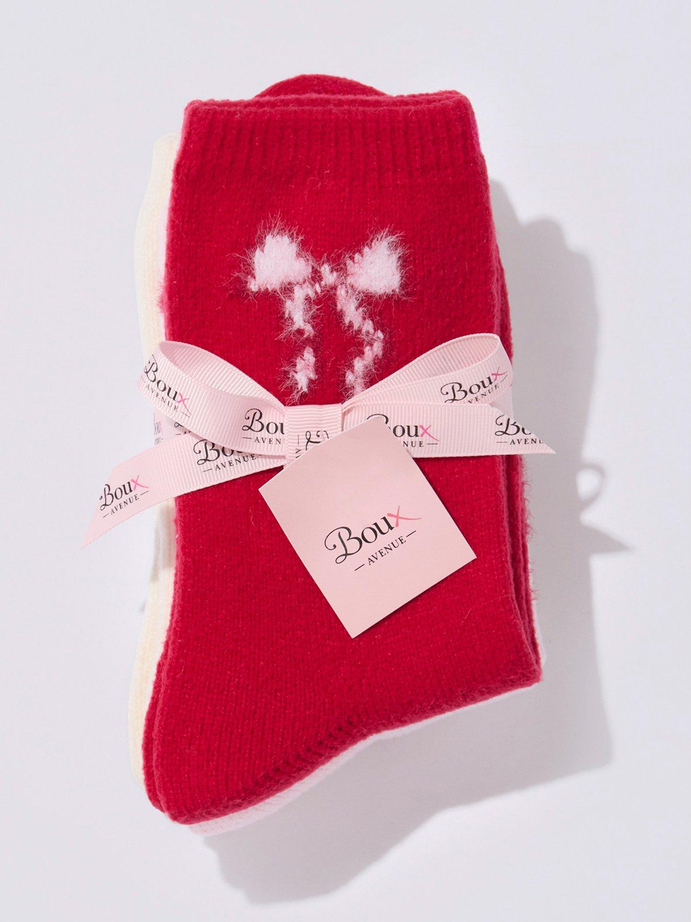 Image 5 of 5 of Boux Avenue Womens Bow Hearts Supersoft Cosy 3 Pack Socks - Multi