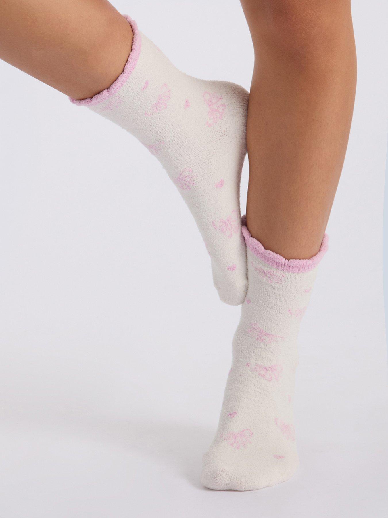 Image 2 of 4 of Boux Avenue Womens Pretty Bows Cosy Midi Socks 2 Pack - Multi