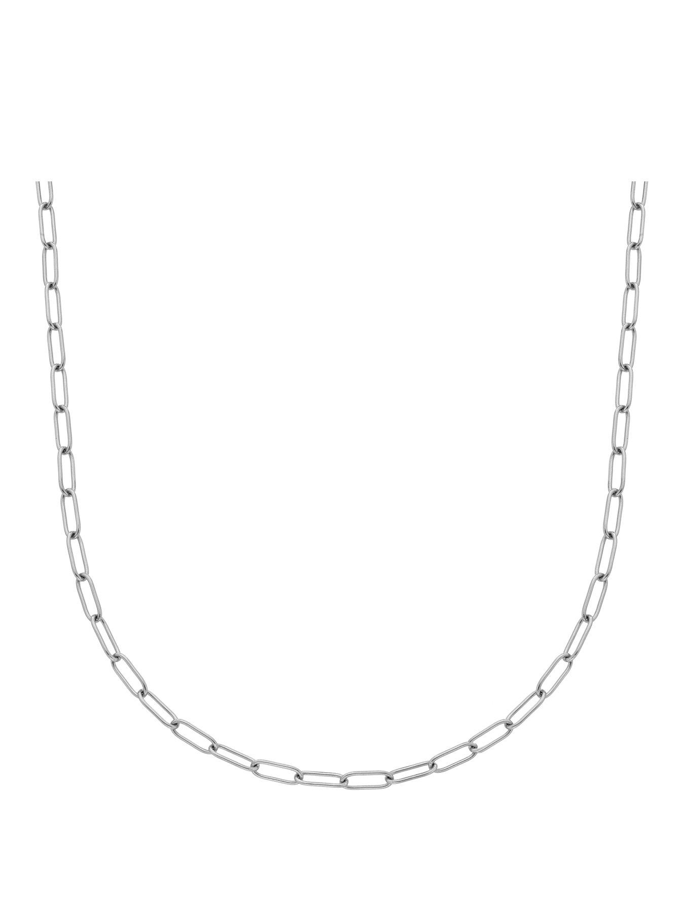 Image 1 of 3 of Ava & Sky Womens Paperclip Lightweight Layering Waterproof Necklace - Silver