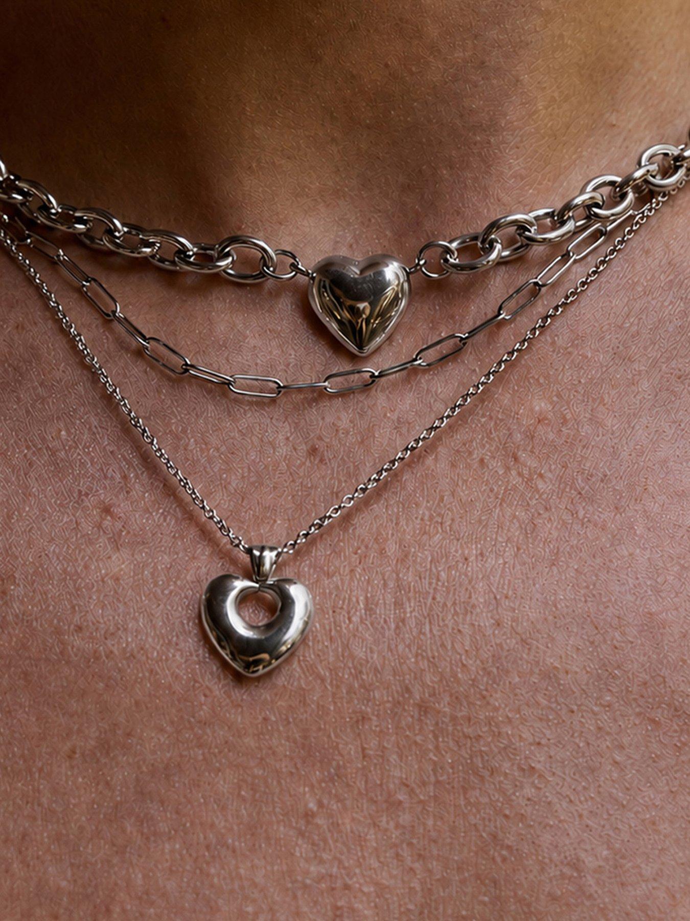 Image 3 of 3 of Ava & Sky Womens Paperclip Lightweight Layering Waterproof Necklace - Silver