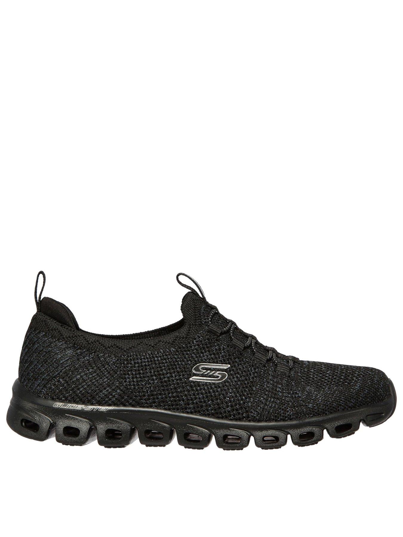 Image 1 of 5 of Skechers Womens Glide Step Air-Cooled Memory Foam Trainers - Black
