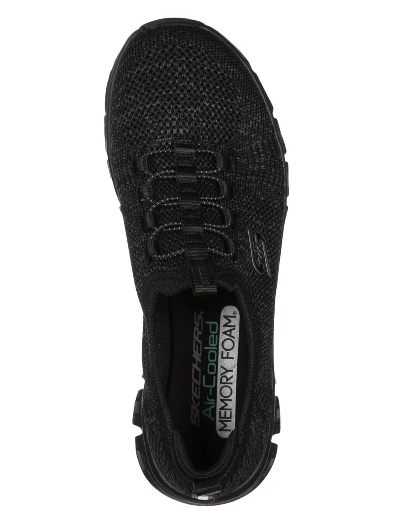 Image 4 of 5 of Skechers Womens Glide Step Air-Cooled Memory Foam Trainers - Black