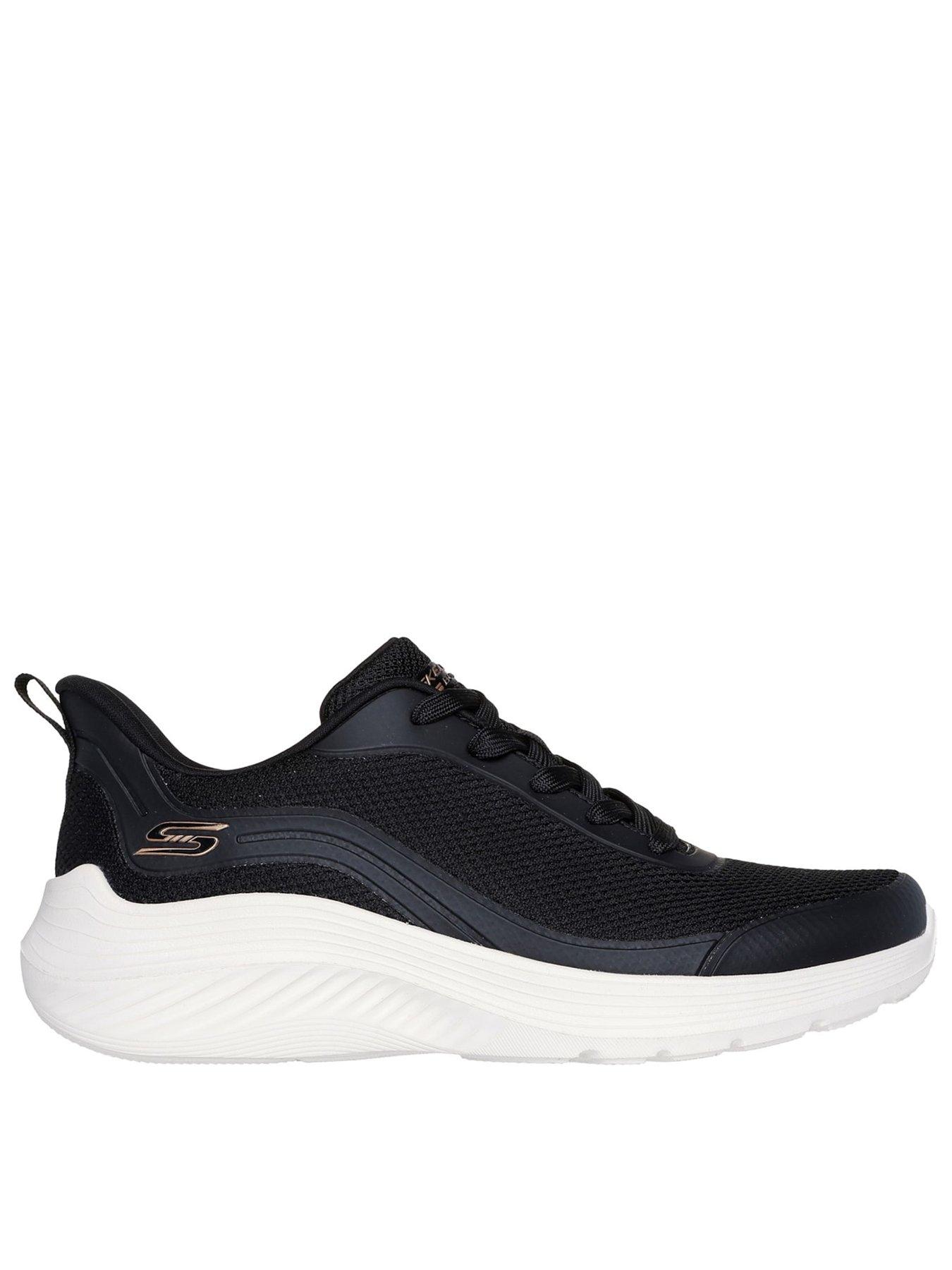 Image 1 of 5 of Skechers Womens Bobs Squad Waves Memory Foam Vegan Trainers - Black