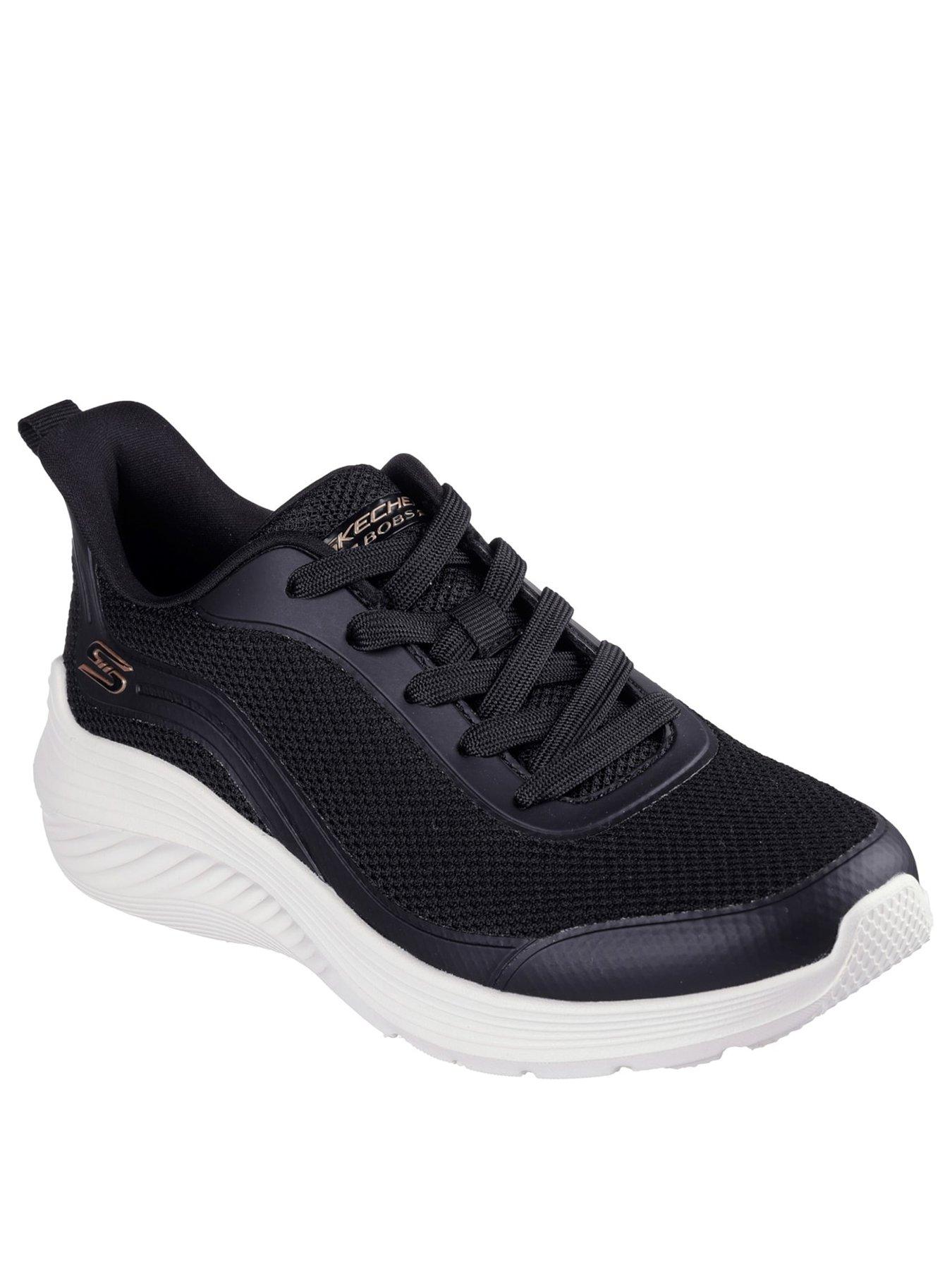 Image 2 of 5 of Skechers Womens Bobs Squad Waves Memory Foam Vegan Trainers - Black
