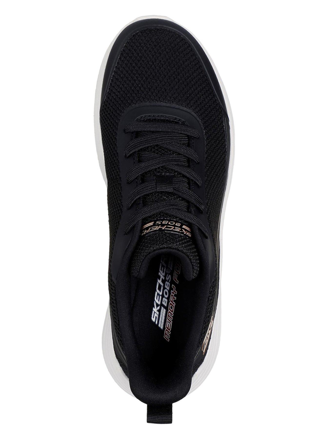 Image 4 of 5 of Skechers Womens Bobs Squad Waves Memory Foam Vegan Trainers - Black