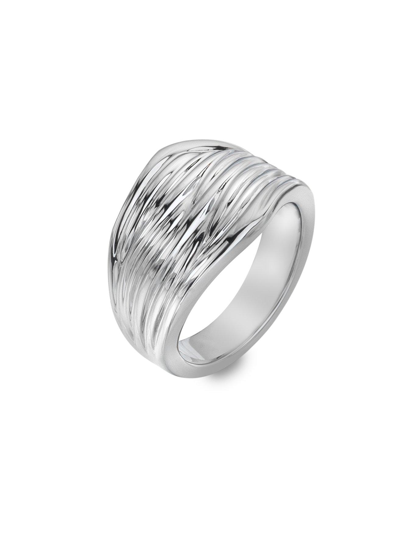 Image 3 of 3 of Ava & Sky Womens Twisted Ribbon Polished Wide Band Waterproof Ring - Silver