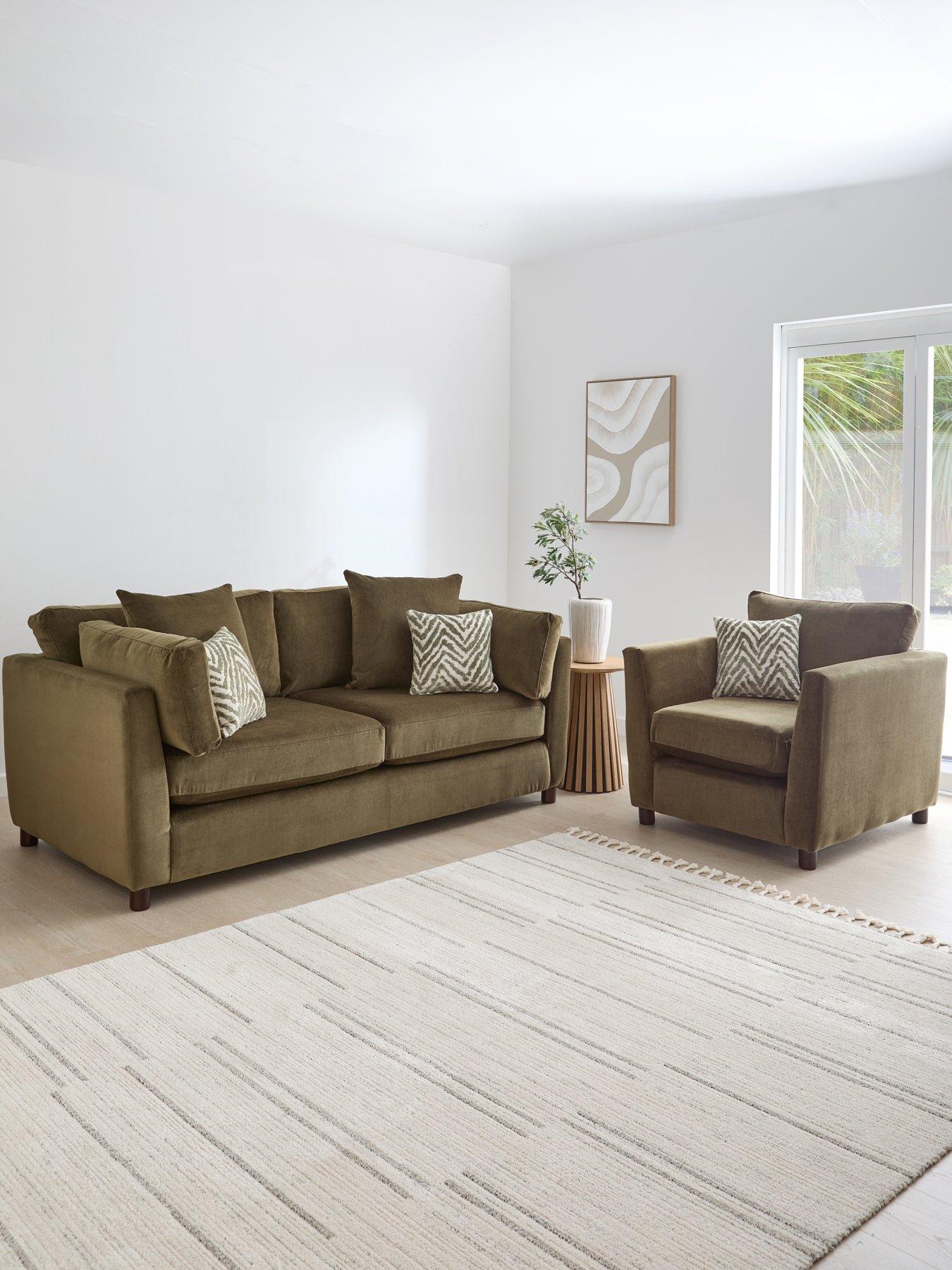 Image 1 of 7 of The Very Collection Casablanca 3 Seater Sofa + Armchair (Buy &amp; SAVE!) - Made to Order in the UK