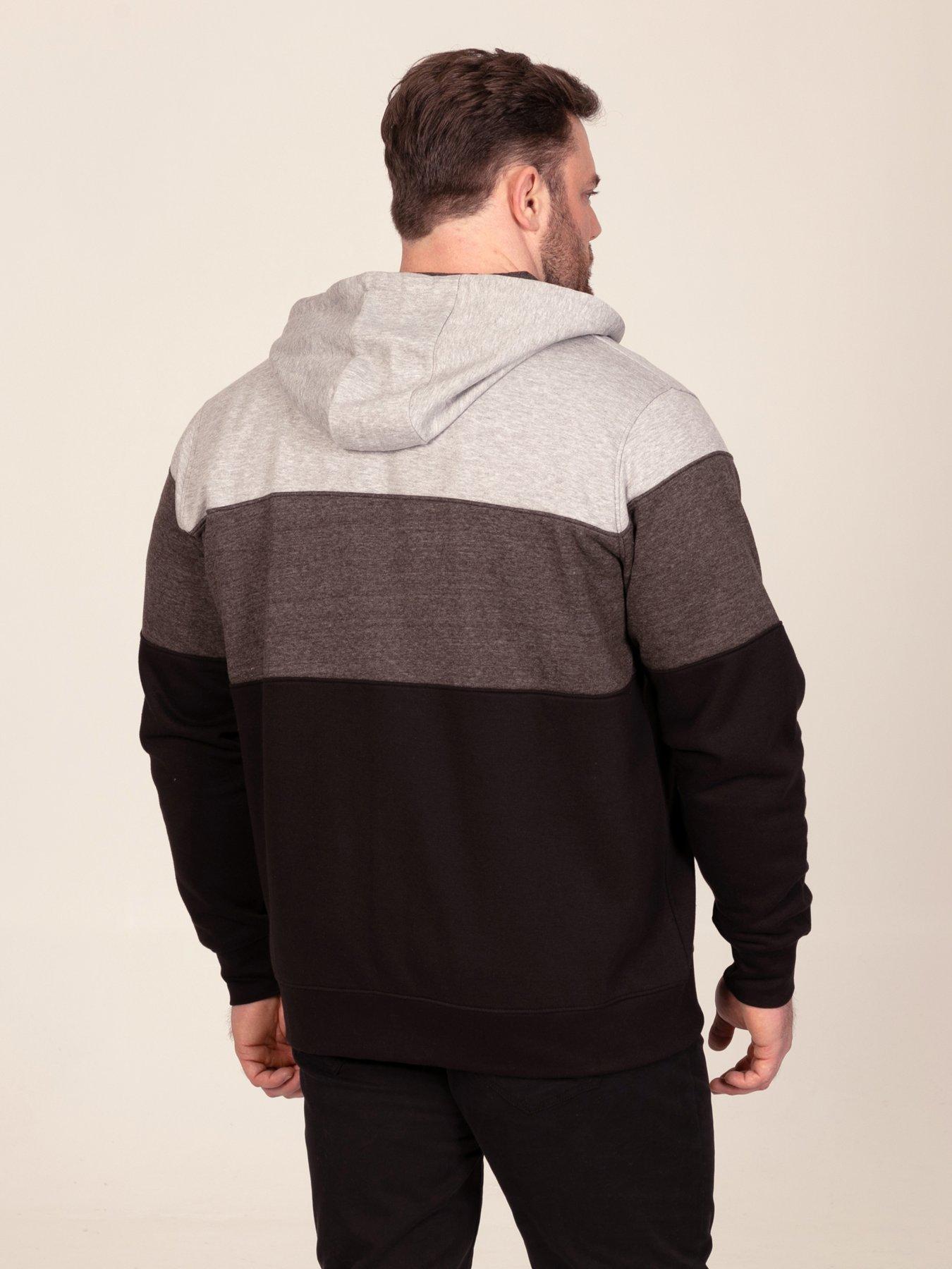 Image 2 of 7 of D555 Mens Big &amp; Tall Zip-Through Cotton Blend Hoodie - Black