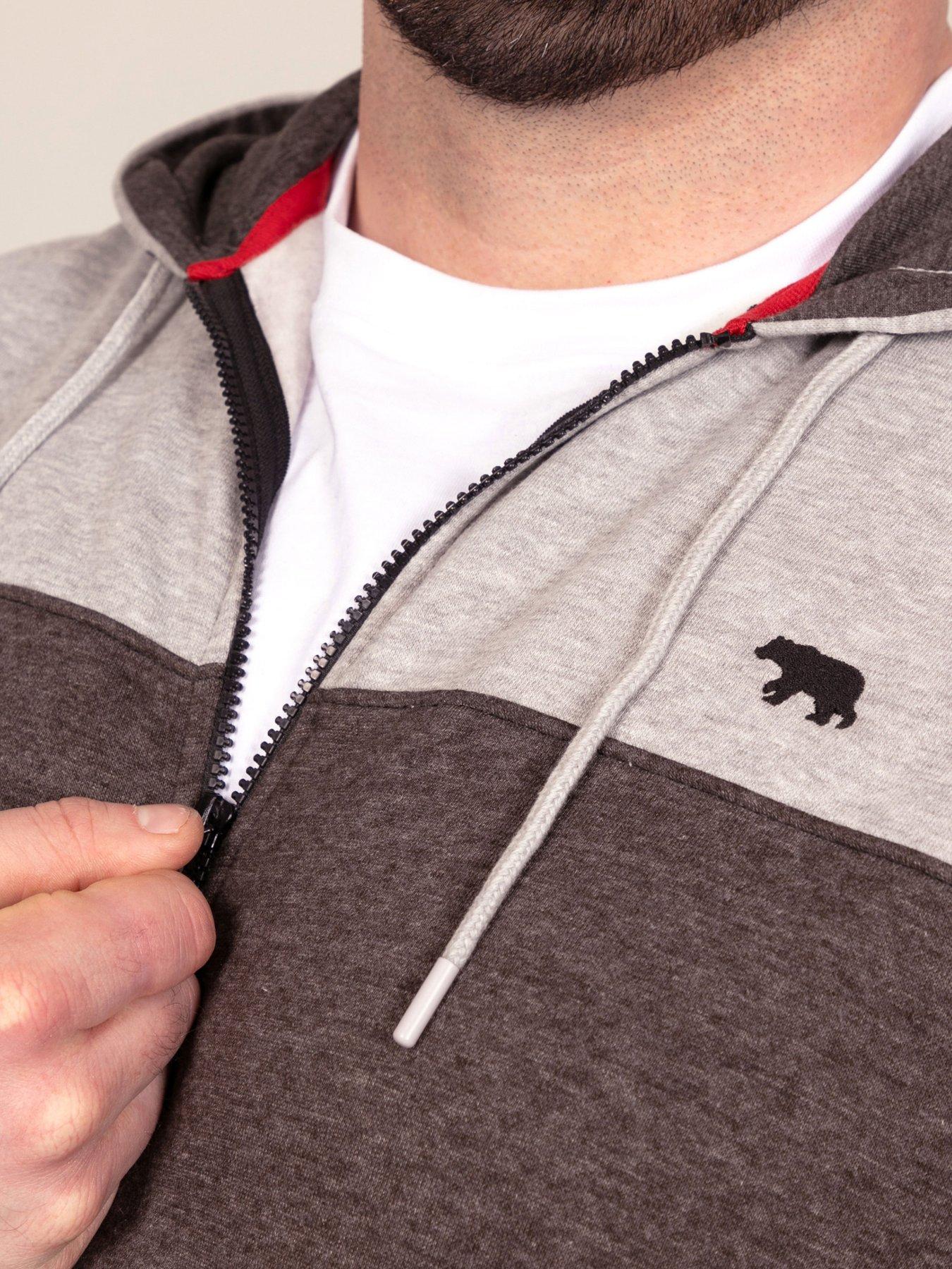 Image 4 of 7 of D555 Mens Big &amp; Tall Zip-Through Cotton Blend Hoodie - Black