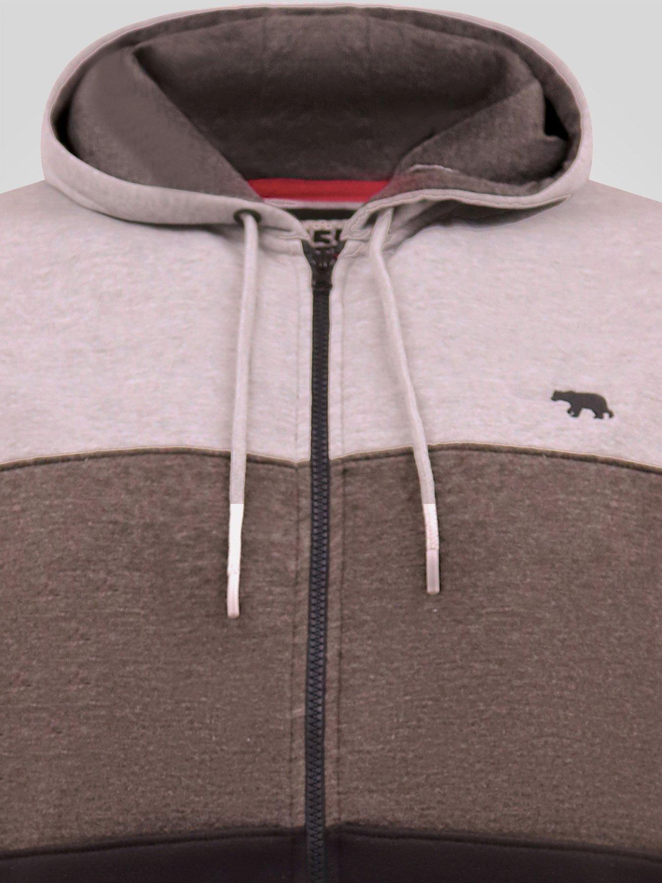 Image 6 of 7 of D555 Mens Big &amp; Tall Zip-Through Cotton Blend Hoodie - Black