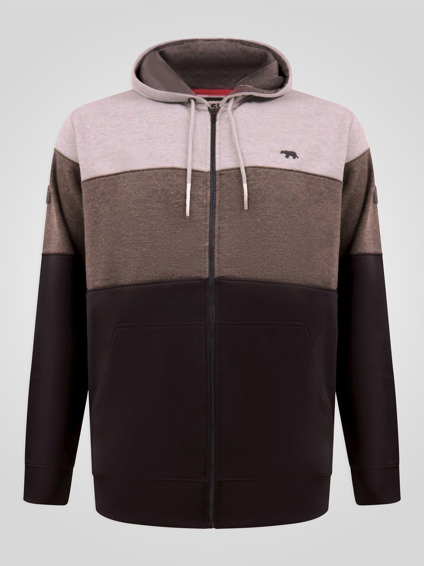 Image 7 of 7 of D555 Mens Big &amp; Tall Zip-Through Cotton Blend Hoodie - Black