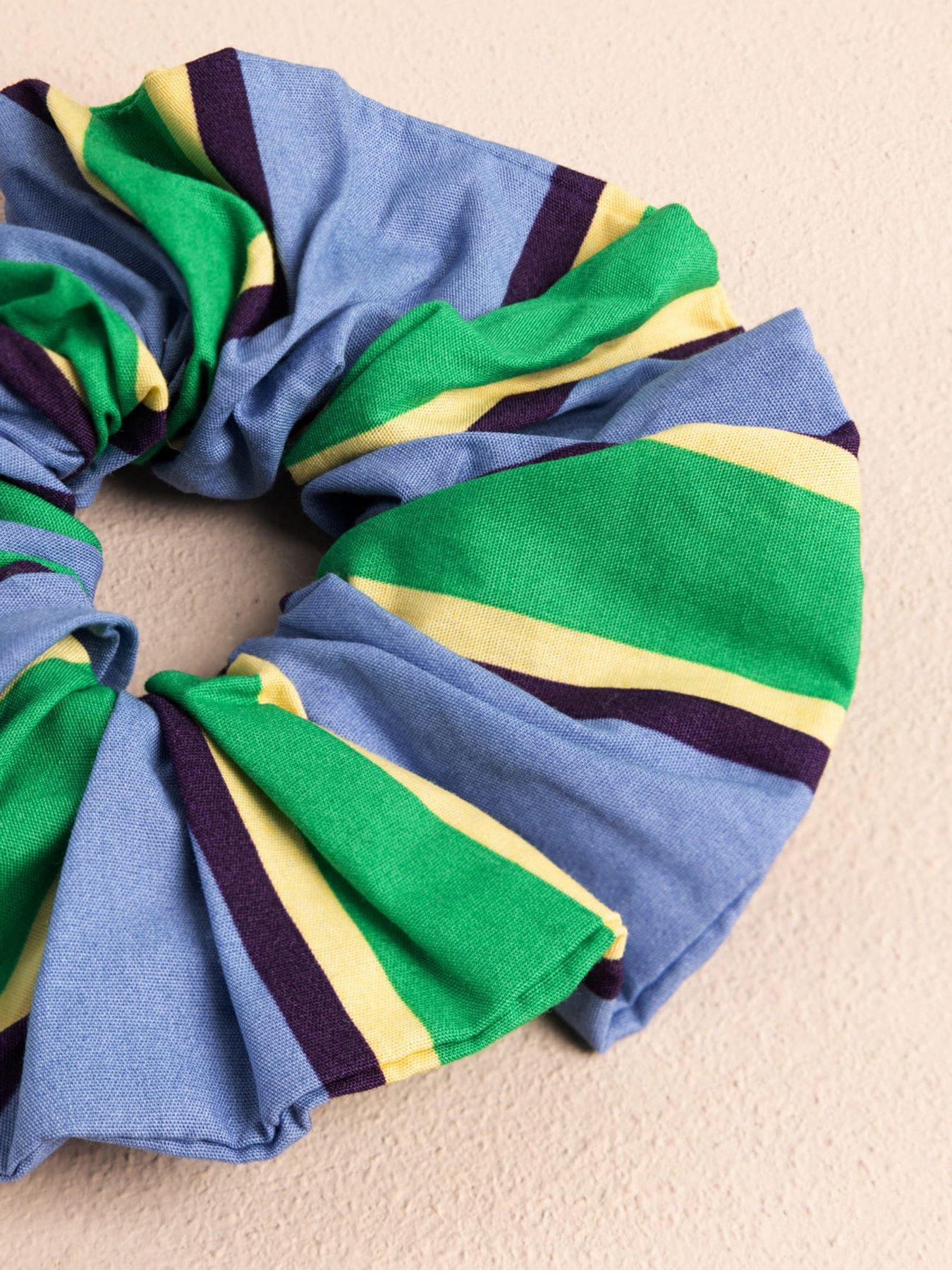 Image 4 of 5 of CHELSEA PEERS Chelsea Peers Organic Cotton Jewel Stripe Sleep Mask & Scrunchie Gift Set - Multi